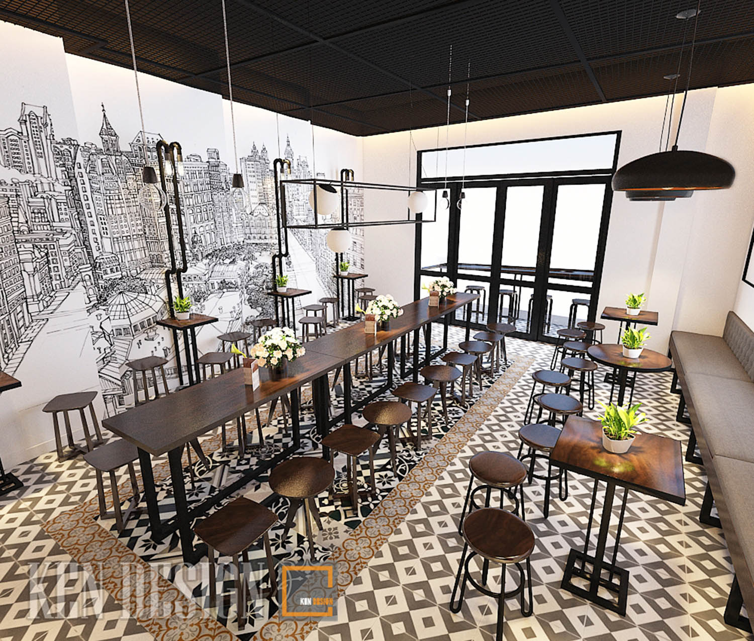 thiết kế quán trà sữa tại Sơn La