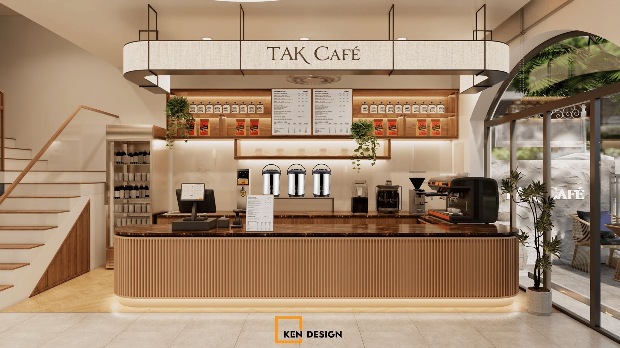 Thiết kế TAK Cafe tại Ocean Park - Cầu nối giữa 2 mô hình kinh doanh