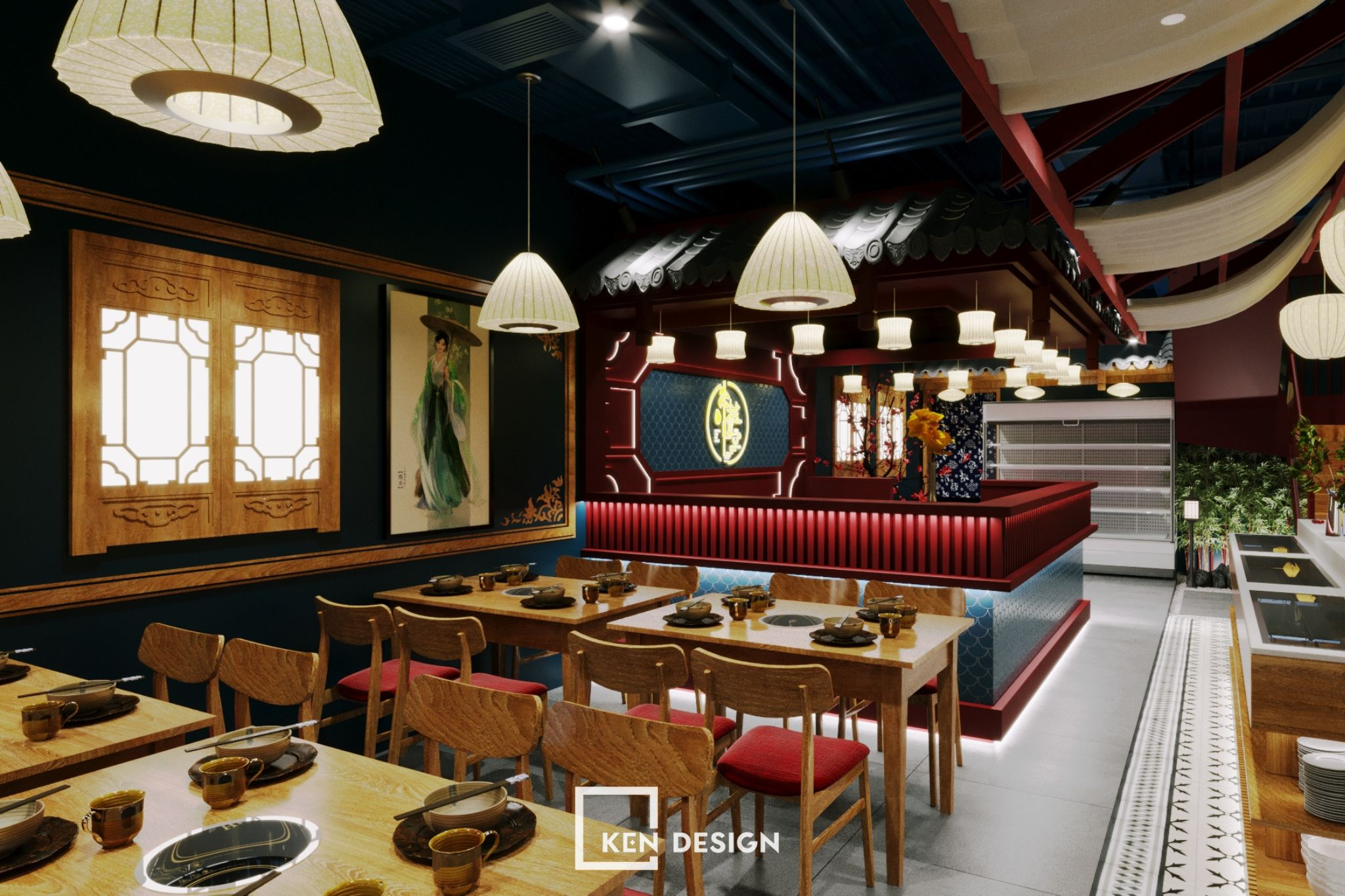 Mẫu thiết kế nhà hàng phong cách hongkong