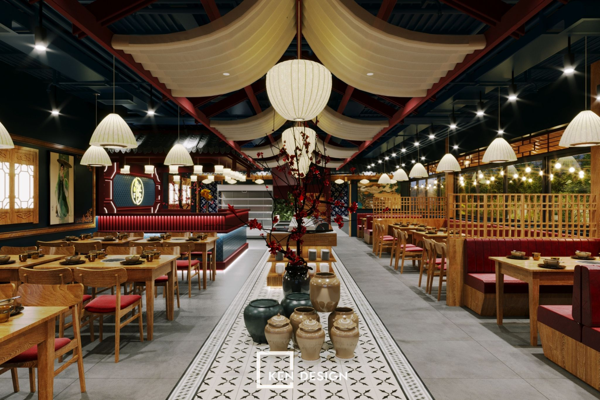 Mẫu thiết kế nhà hàng phong cách hongkong