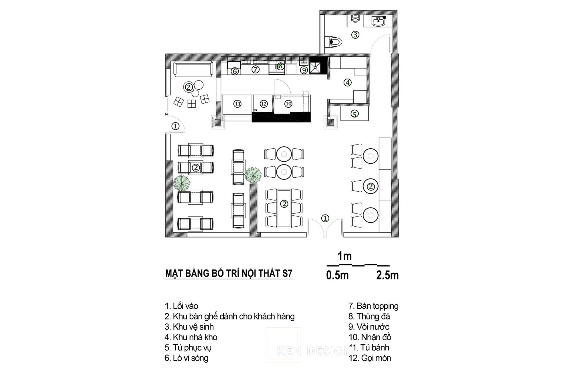 thiết kế công năng quán cafe
