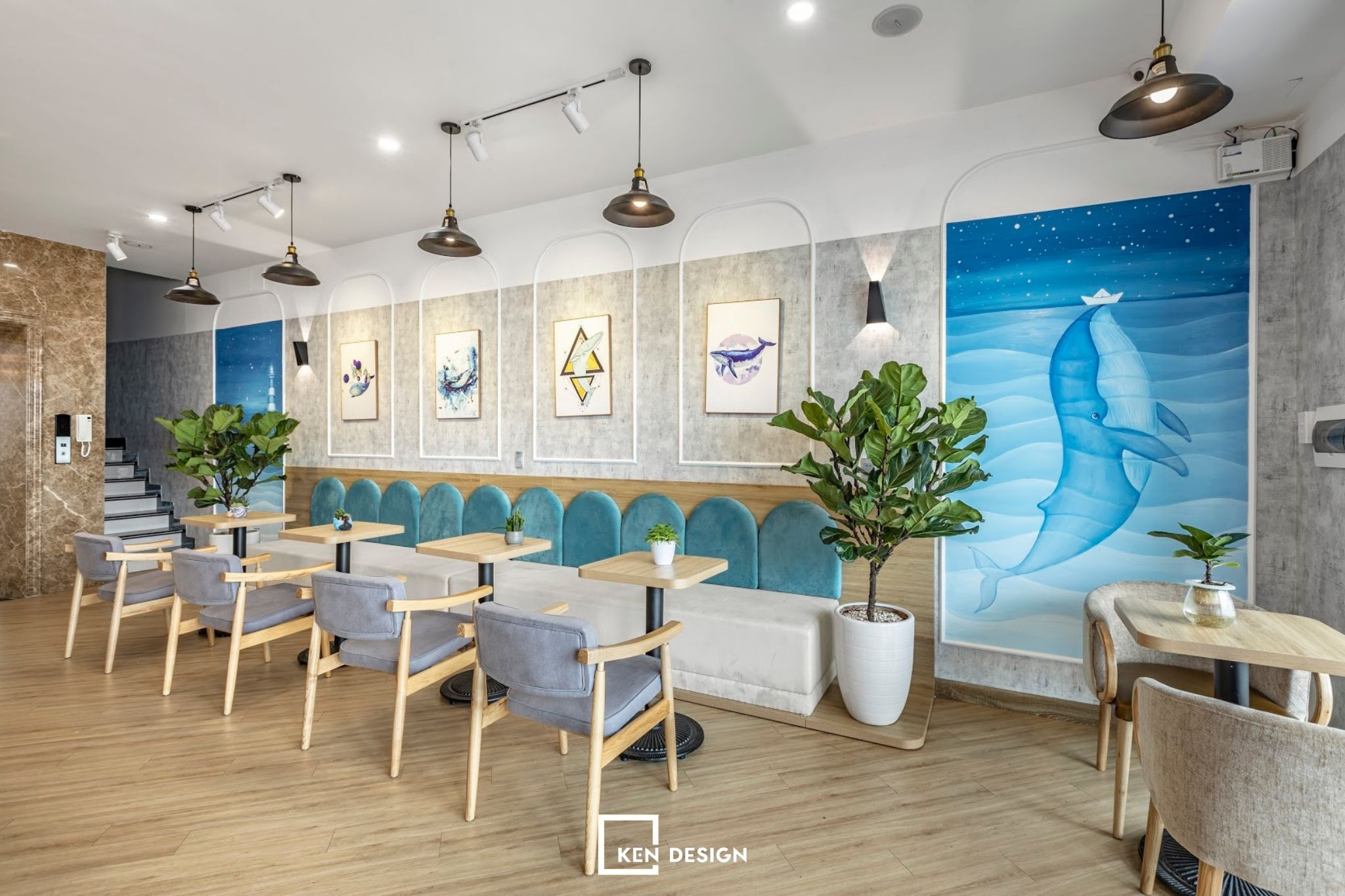  thiết kế quán cafe phong cách Santorini