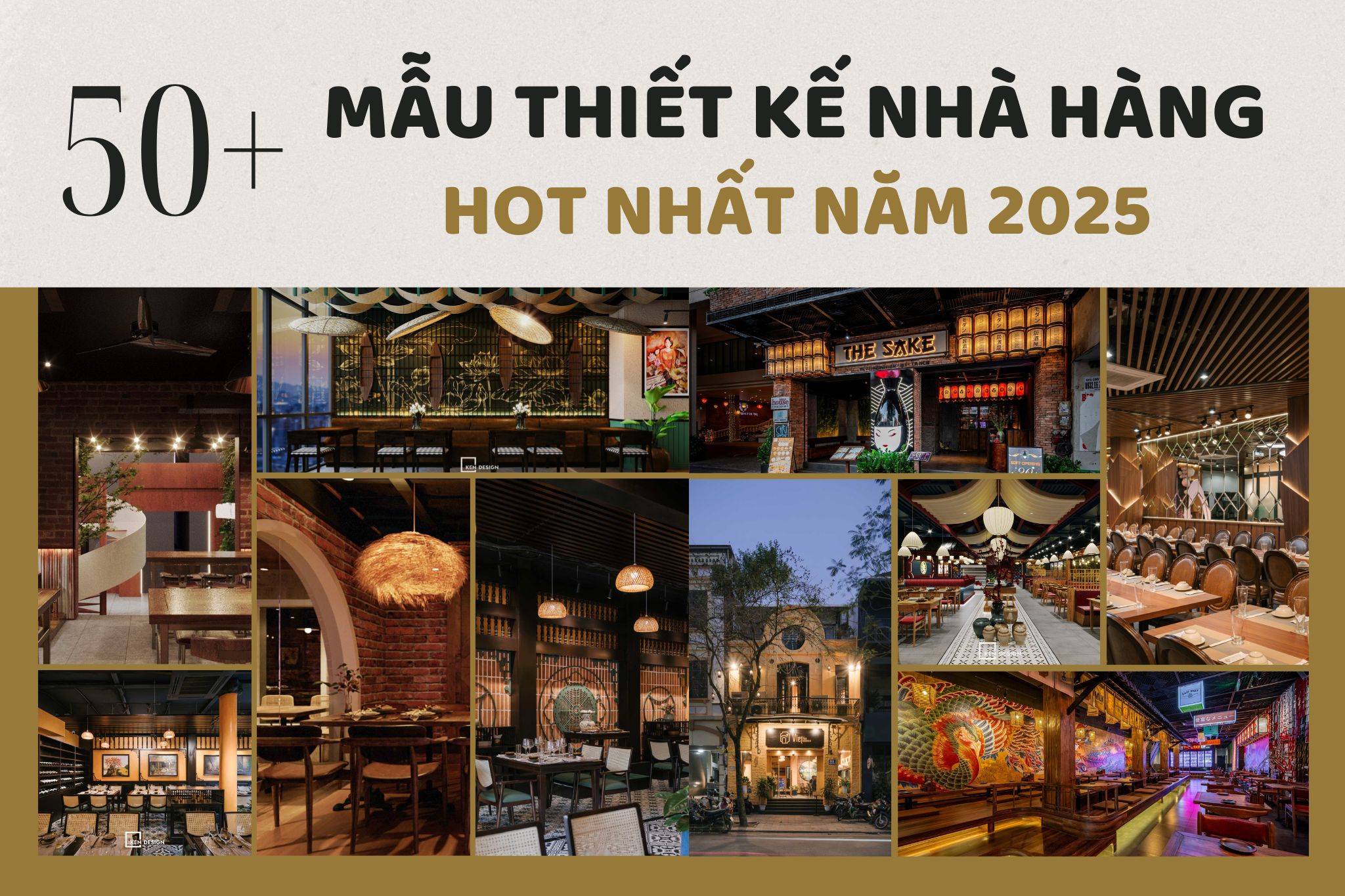 Top 50 mẫu thiết kế nhà hàng hot nhất 2025