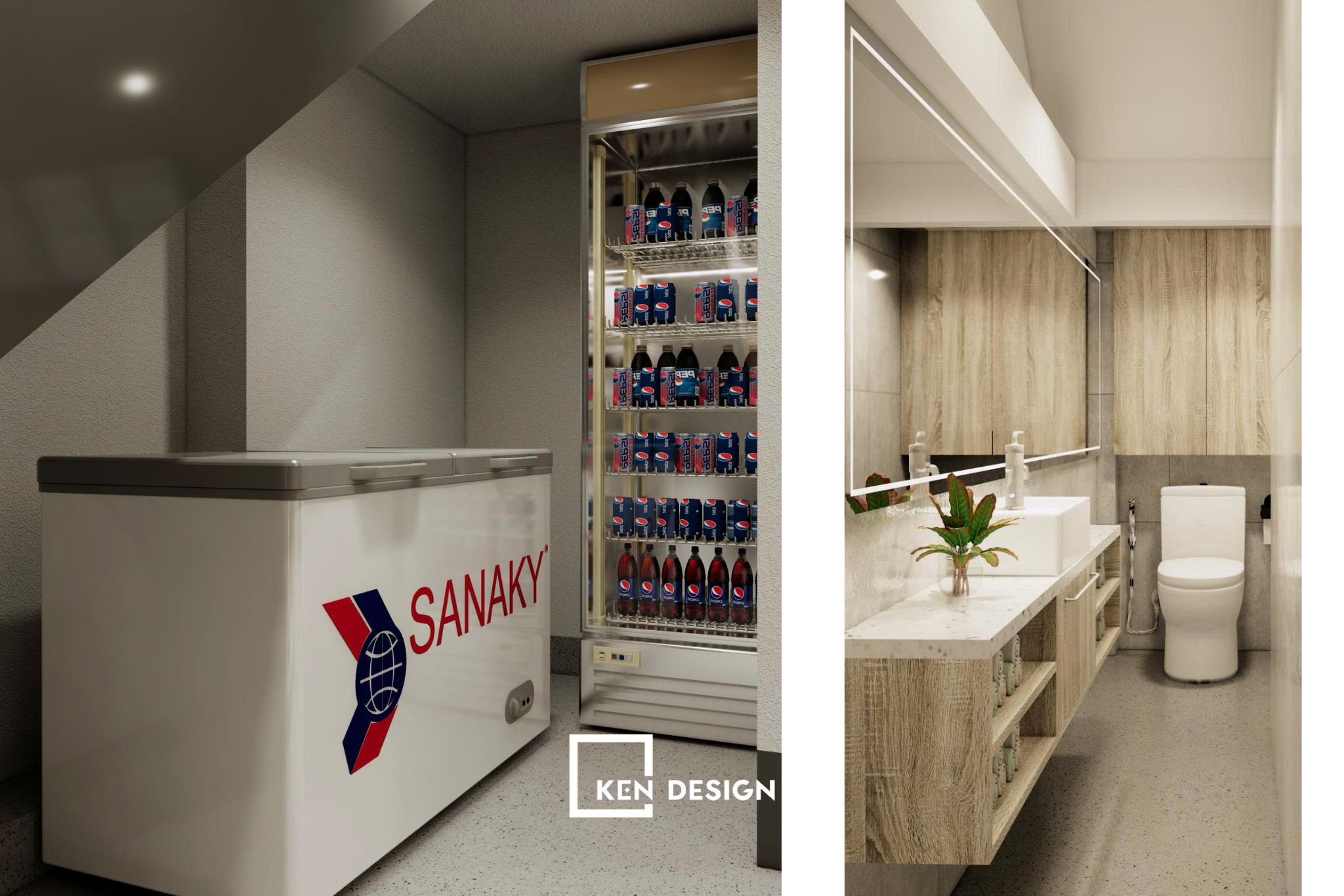 Cải tạo công năng mềm kho và nhà vệ sinh quán cafe nhỏ