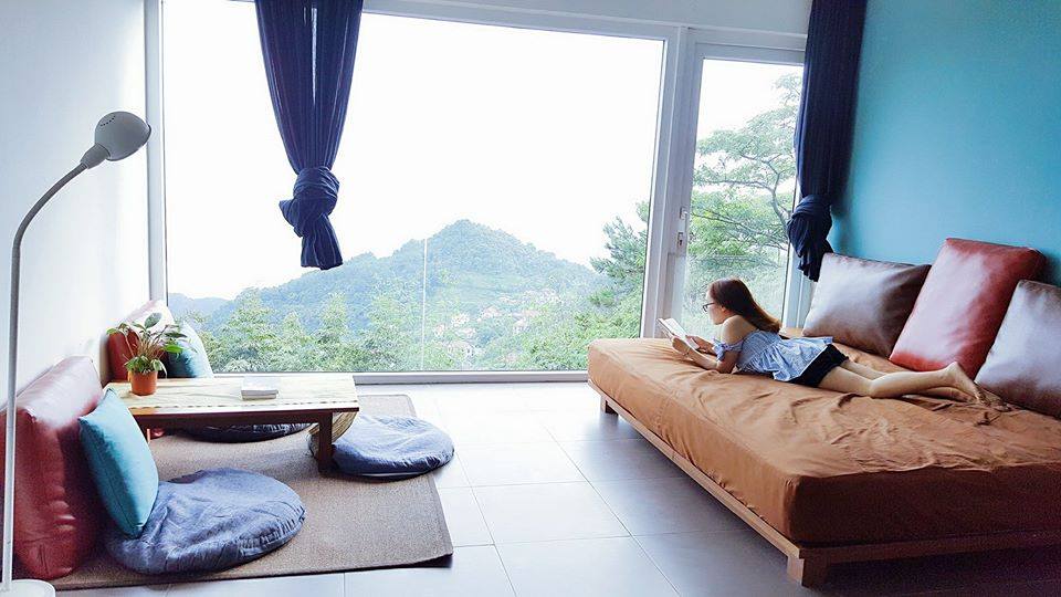 Phòng sinh hoạt chung tầng 1 Le Bleu Homestay