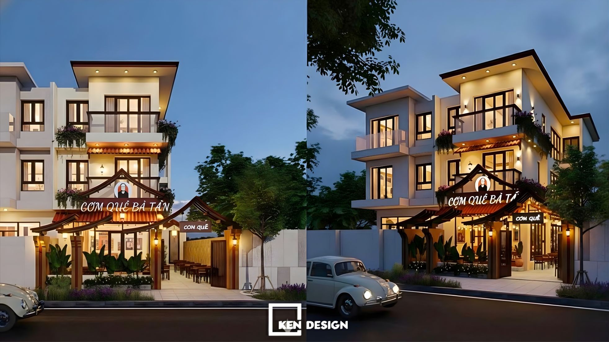 Thiết kế quán Cơm quê Bà Tấn phong cách Indochine