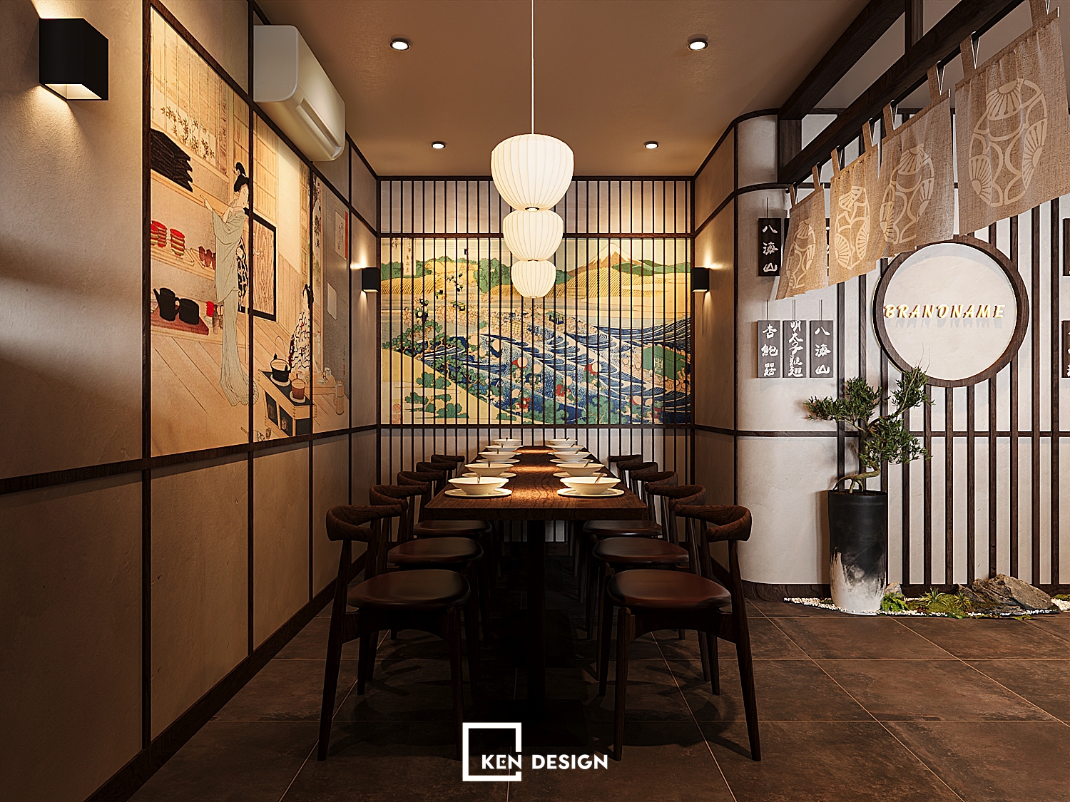 Thiết kế nhà hàng Nhật Omu-ba tinh tế
