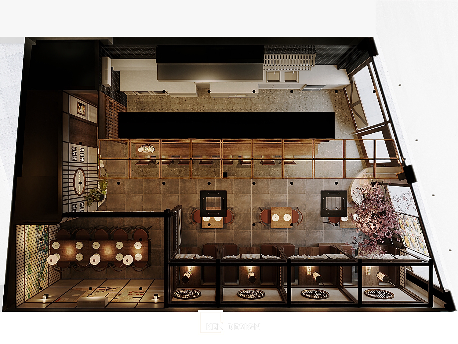 Mặt bằng nhà hàng Nhật Omu-ba