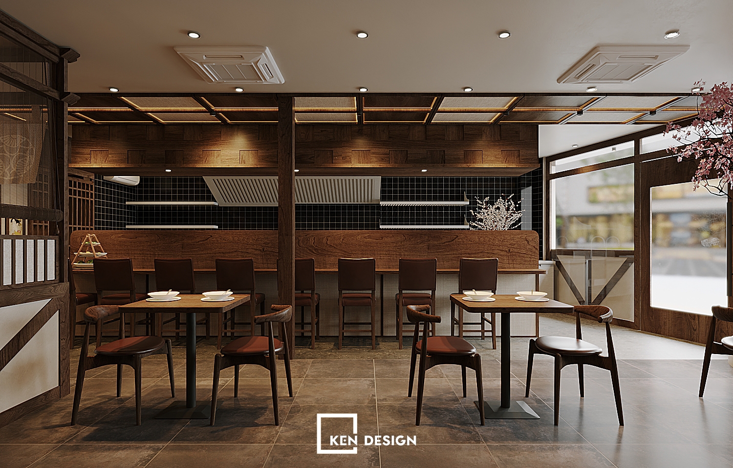 Bố trí không gian khoa học trong thiết kế nhà hàng Omu-ba