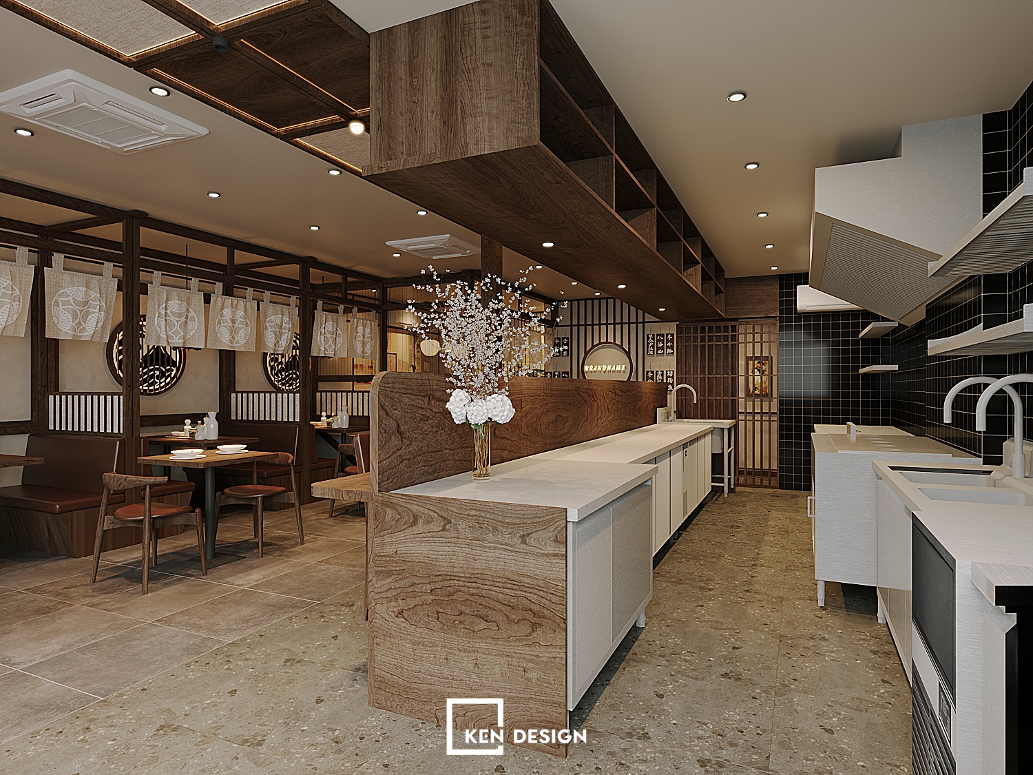 Khó khăn trong thiết kế nhà hàng Nhật Omu-ba