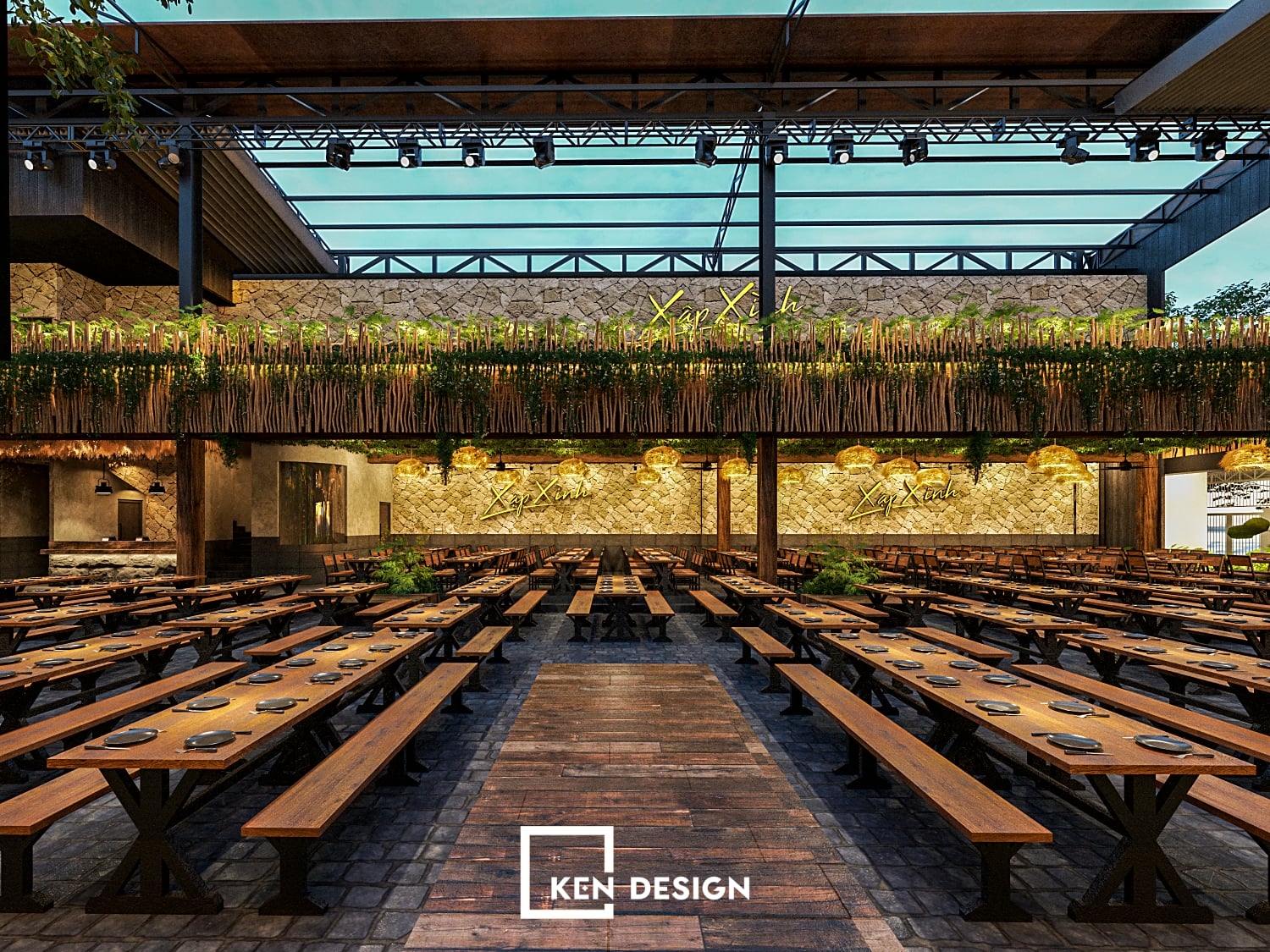 Thiết kế beer garden Xập Xình 1700m2