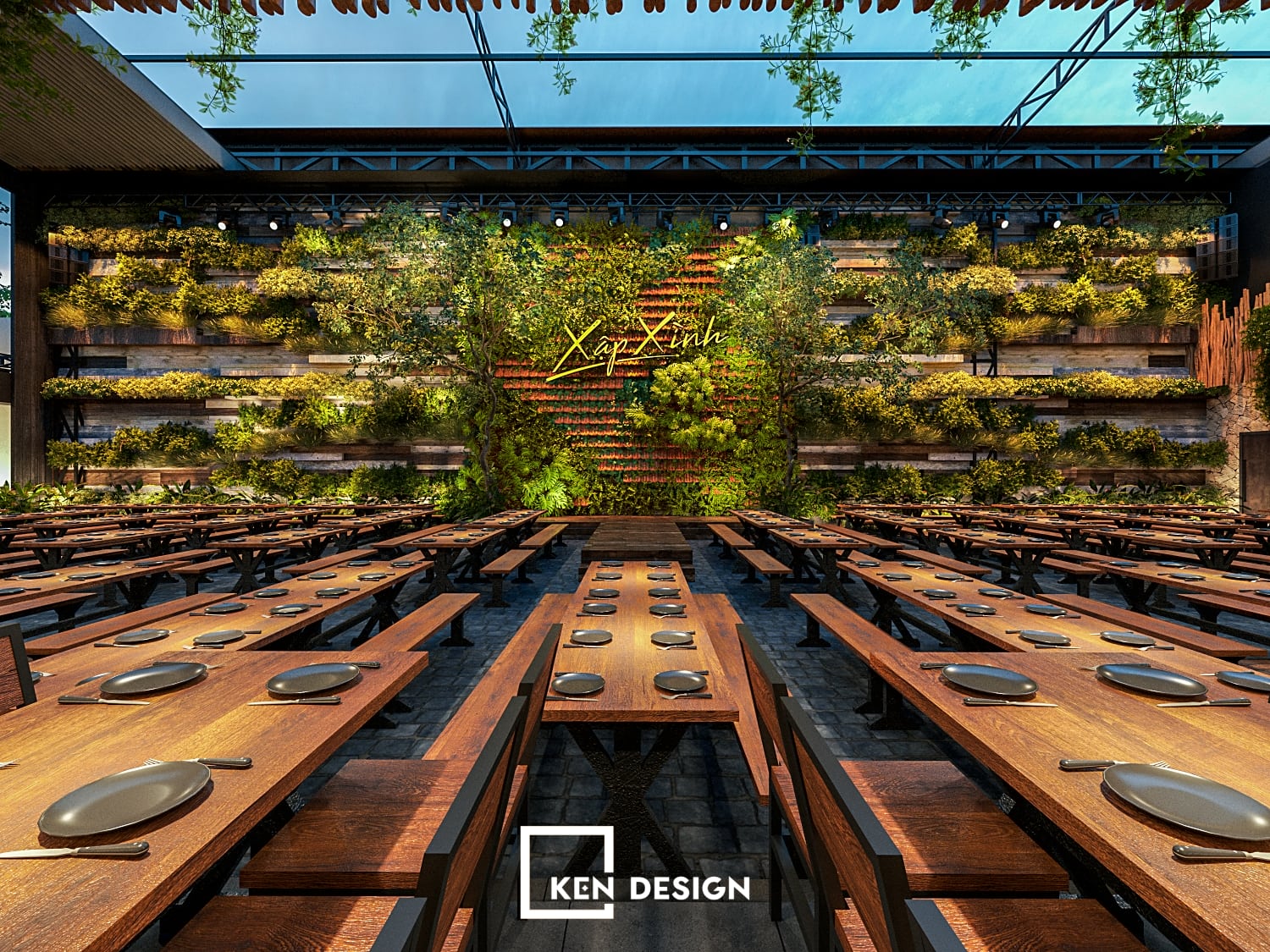 Thiết kế beer garden Xập Xình 1700m2