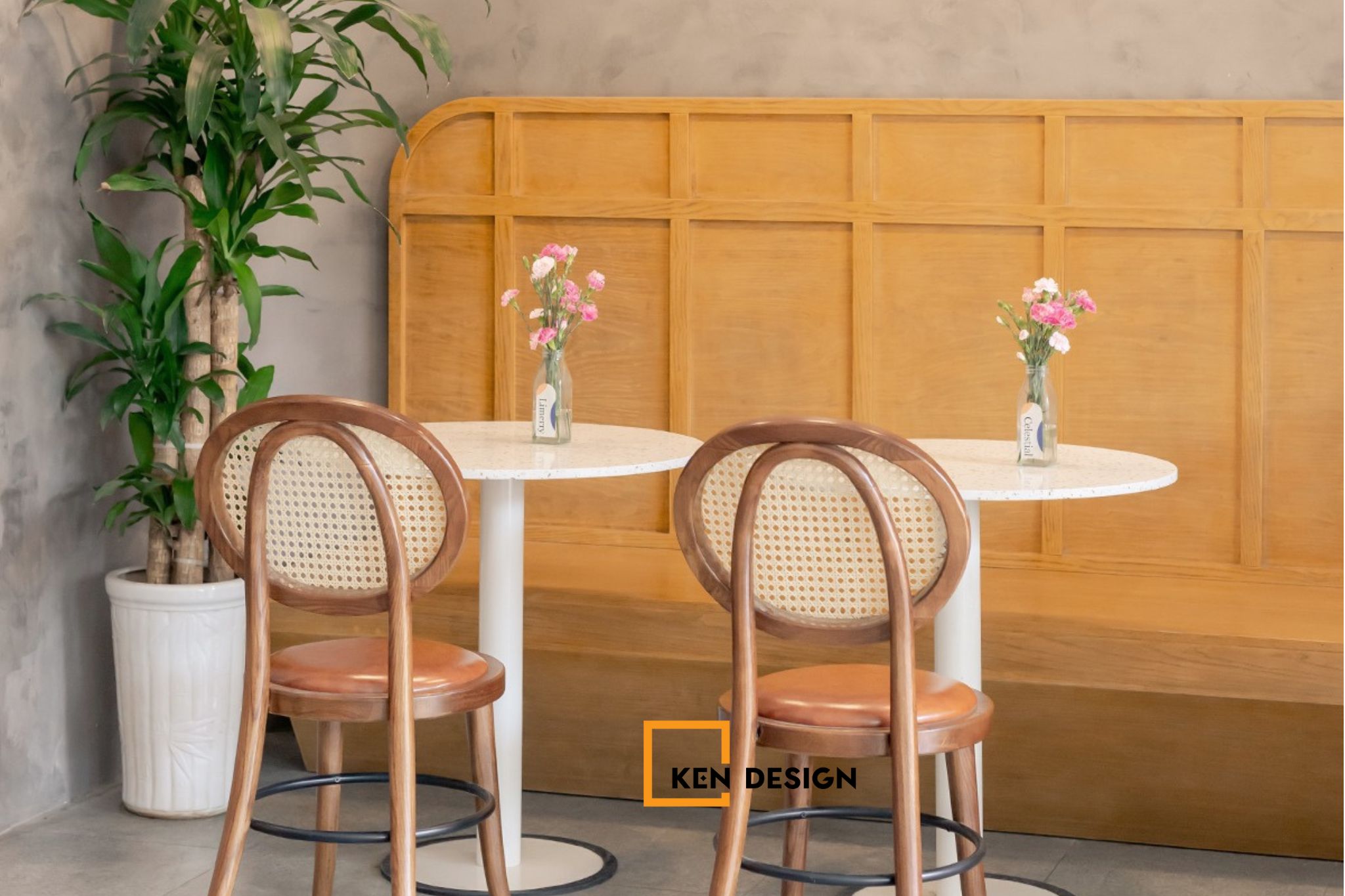 Thiết kế quán Bonchen coffee bắt mắt