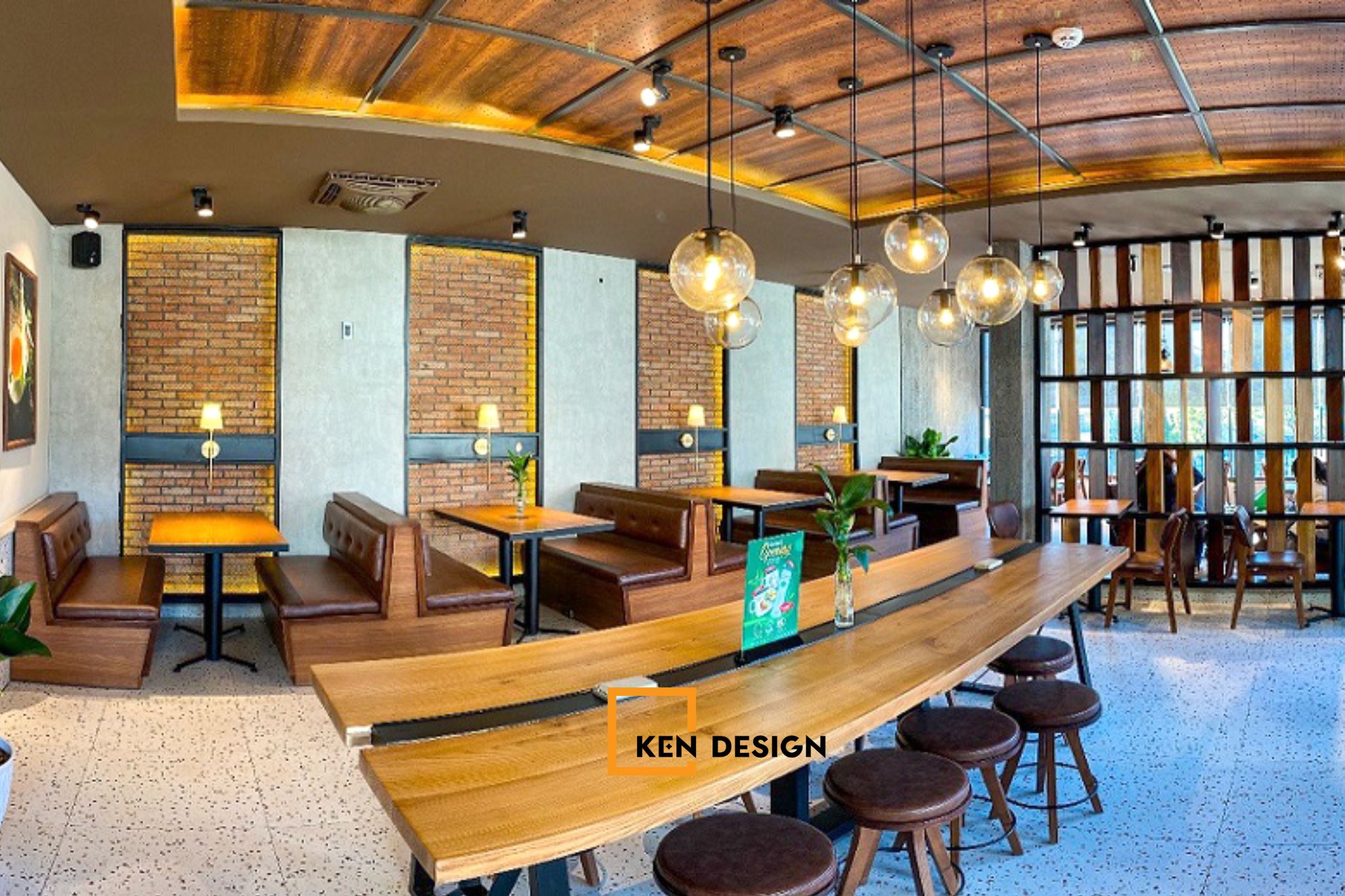 Thiết kế nội thất quán cafe Phúc Long Xuân Thủy