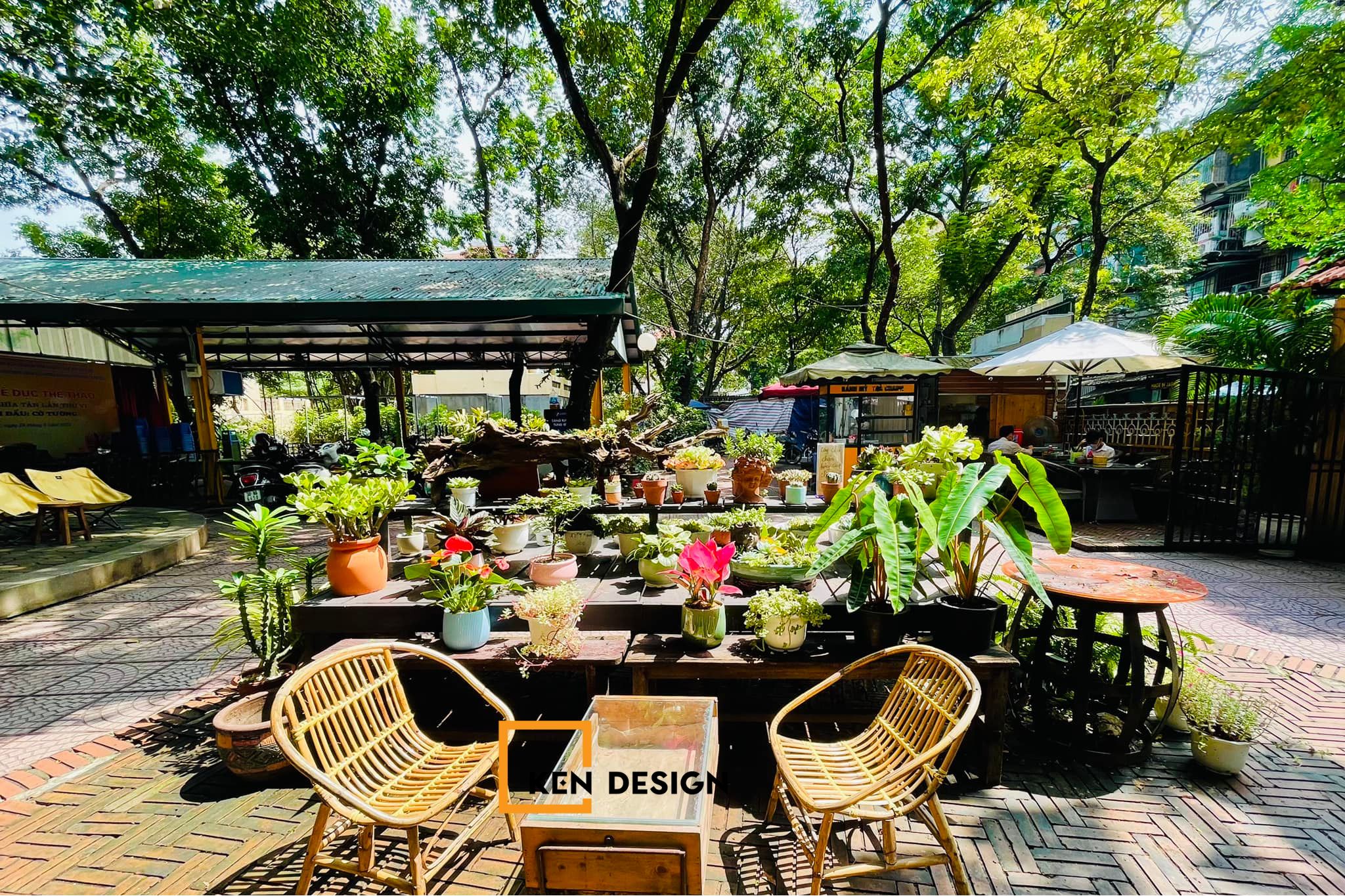 Mô hình thiết kế quán cafe sân vườn tại Treeland coffee