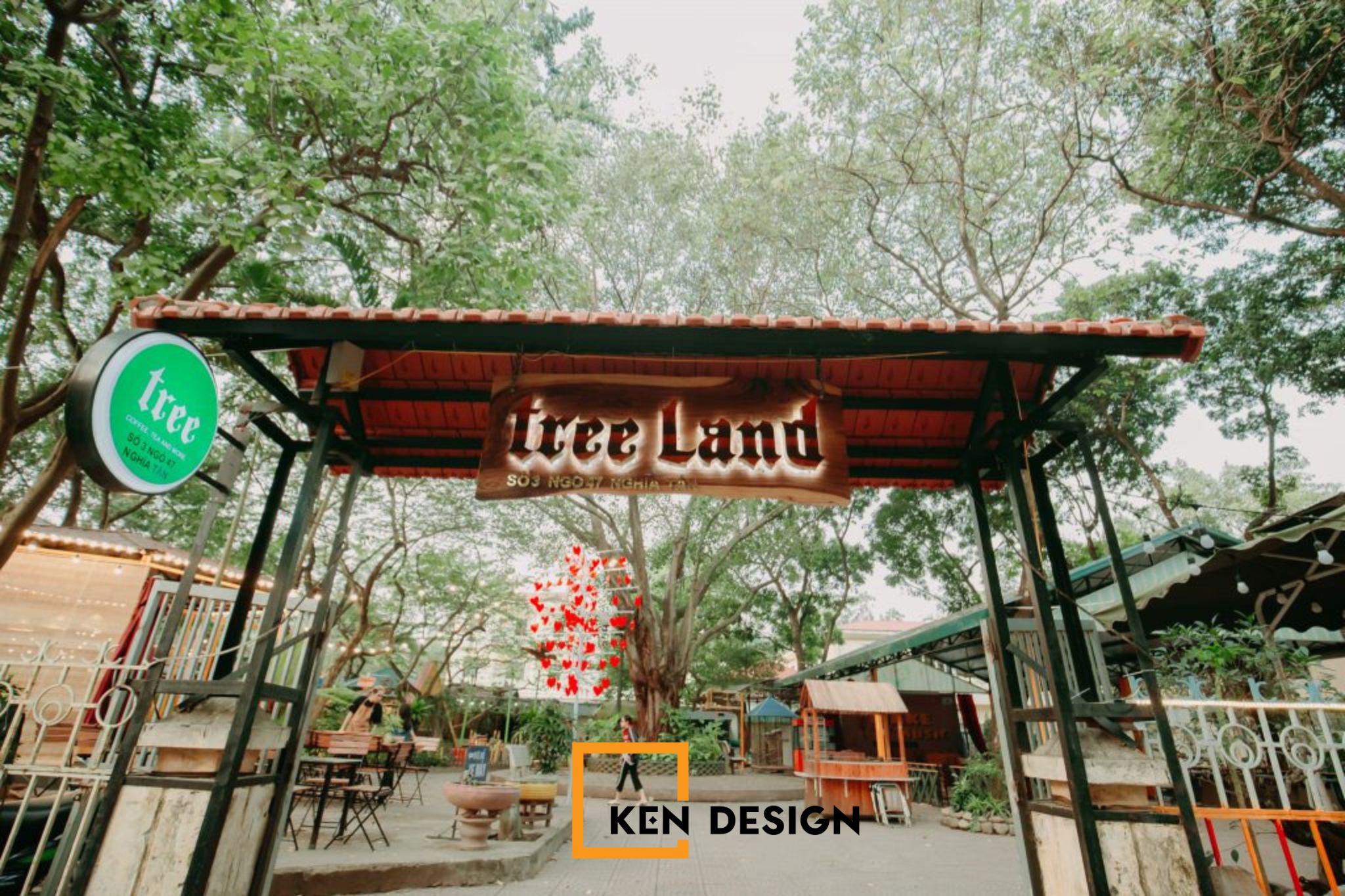 Không gian thiết kế quán Treeland coffee Nghĩa Tân rộng rãi