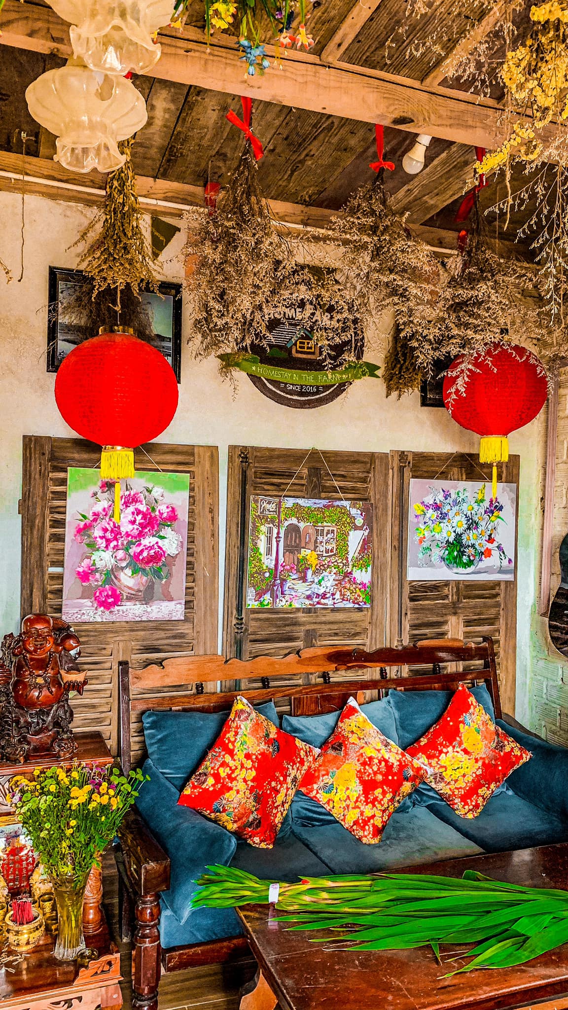 thiết kế homestay phong cách Bohemian sunshin tím