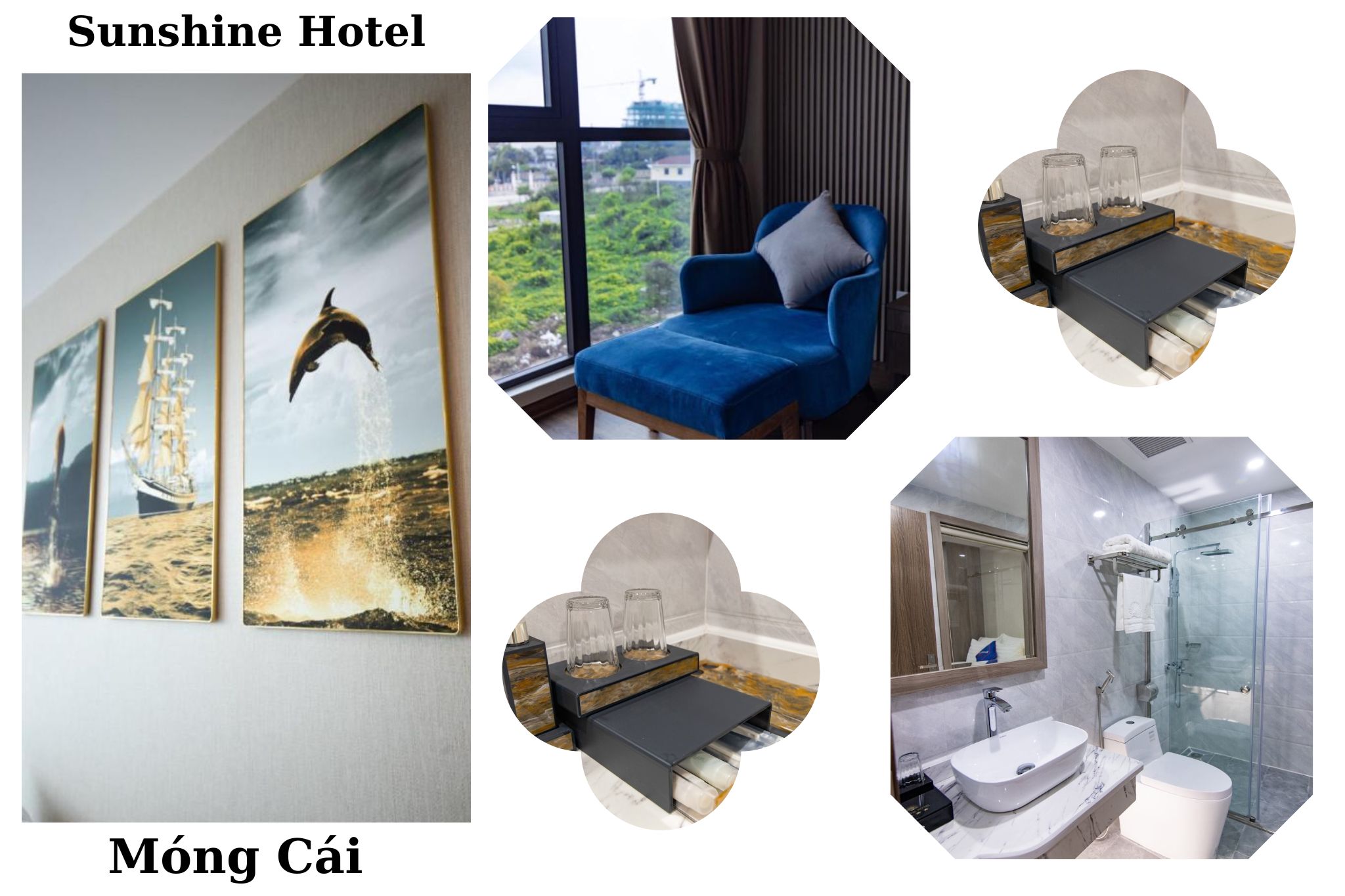 Các đồ trang trí trong phòng khách sạn Sunshine Hotel Móng Cái