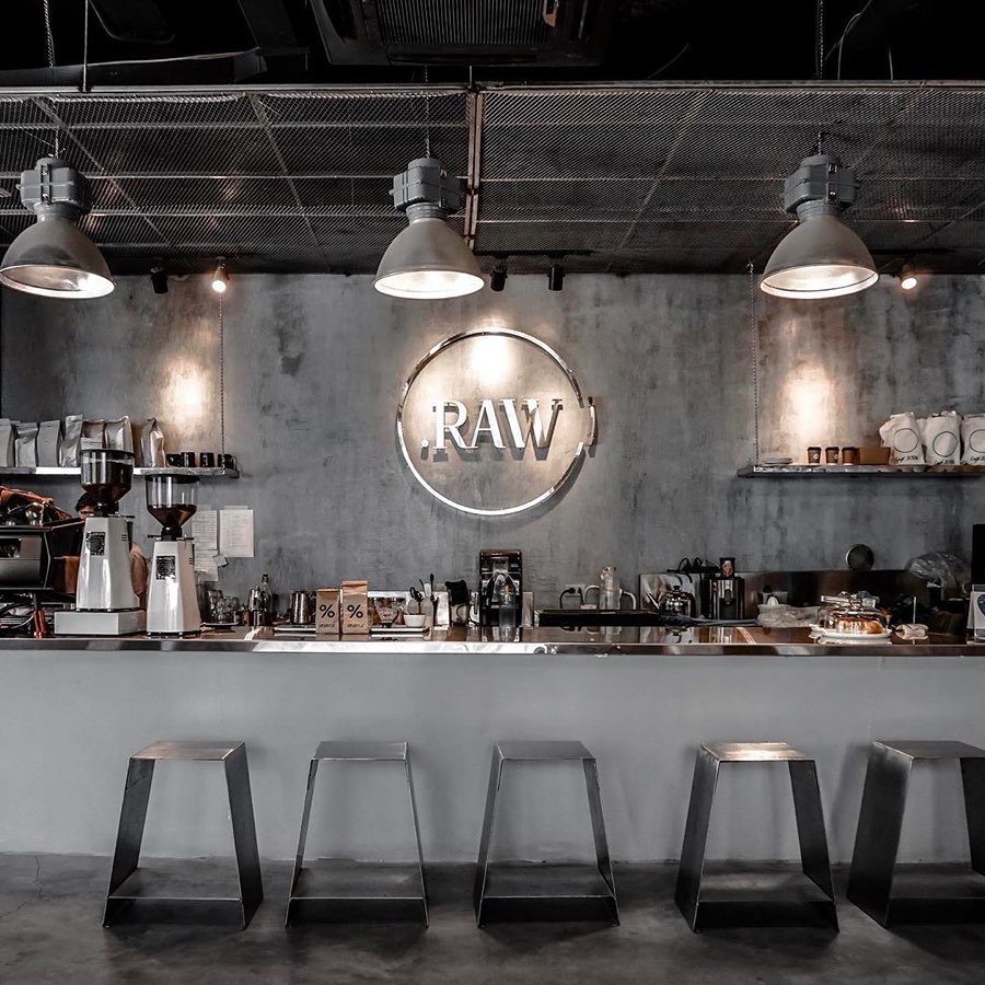 không gian cafe raw
