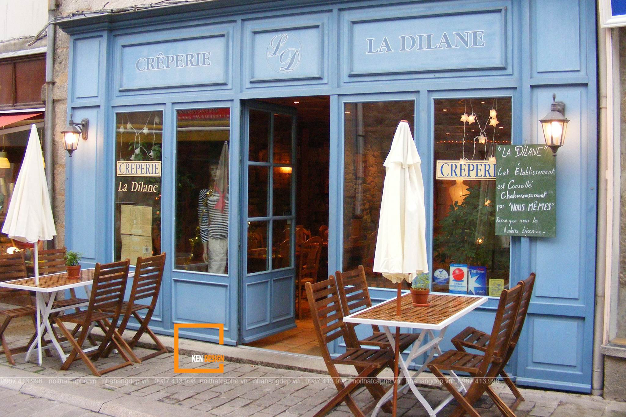 thiết kế quán cafe kiểu Pháp