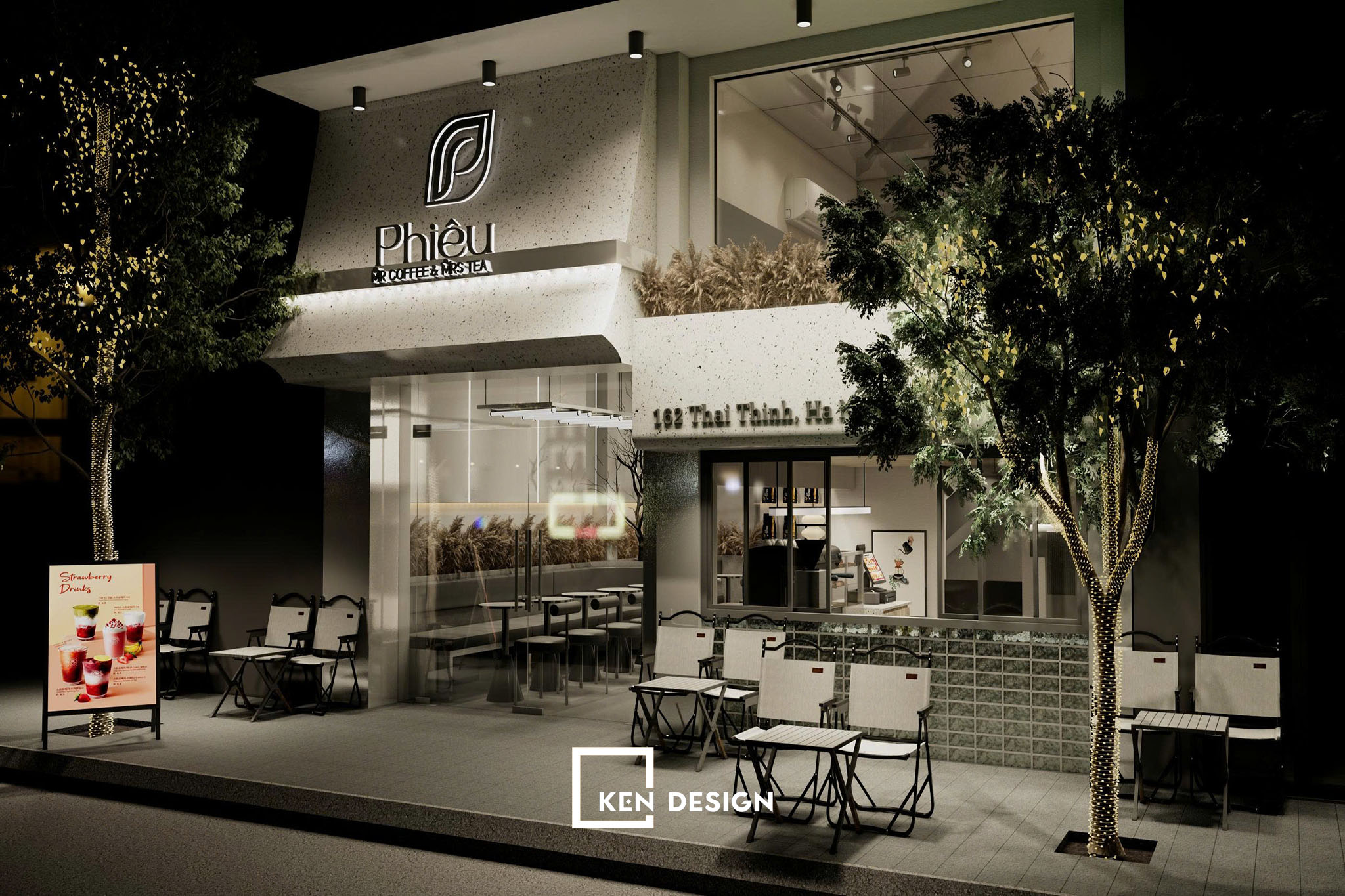 Thi công quán cafe Phiêu tại mặt đường Thái Thịnh