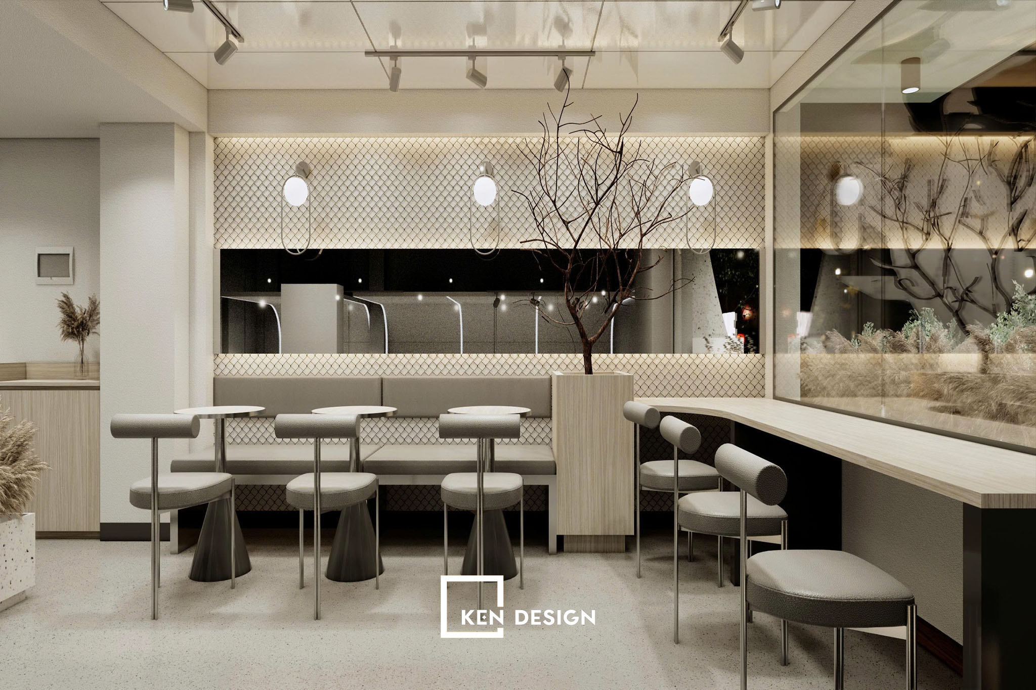 Xử lý trần thấp bằng gương