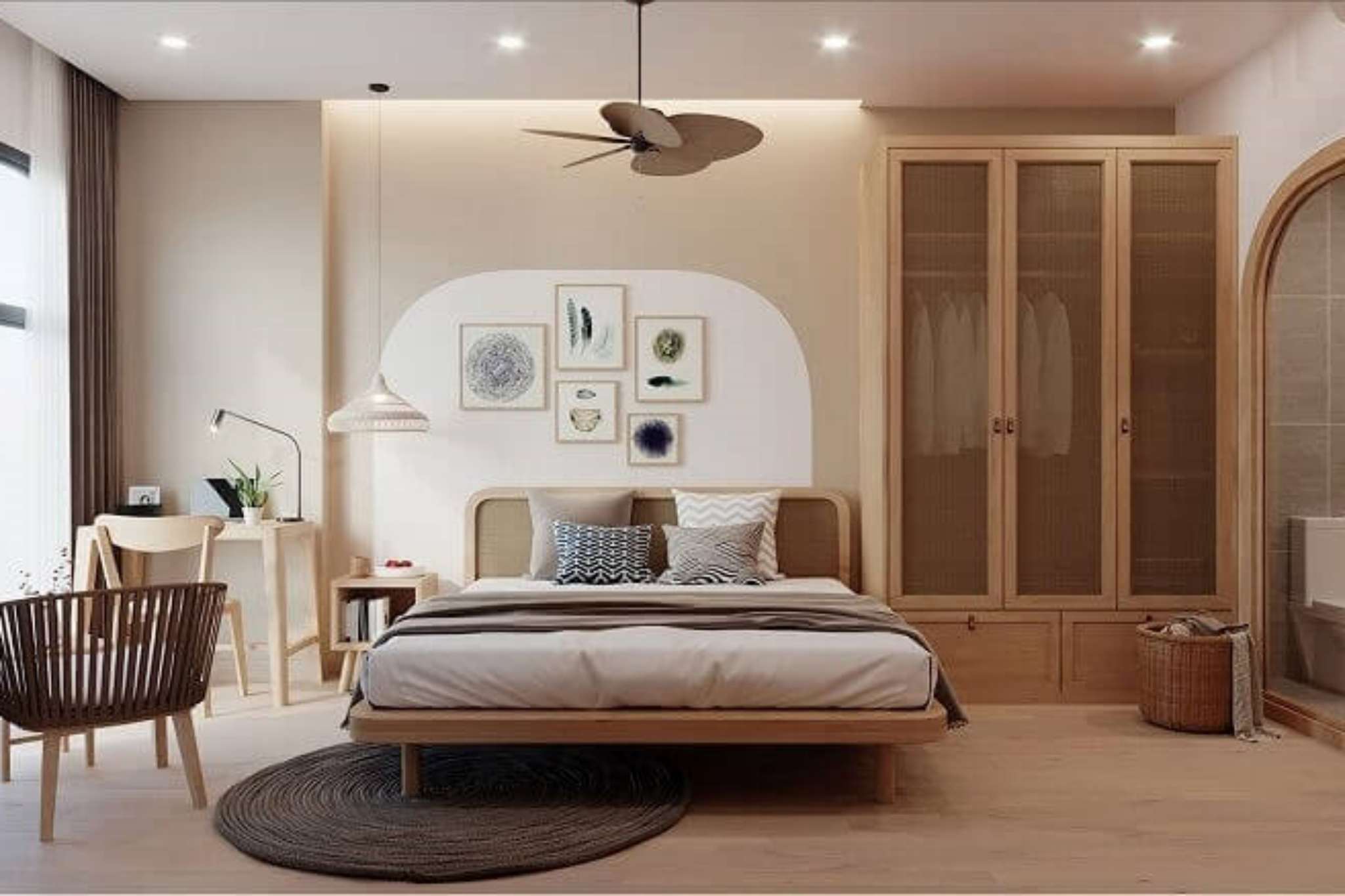 Đồ nội thất đơn giản khi thiết kế homestay nhà ống