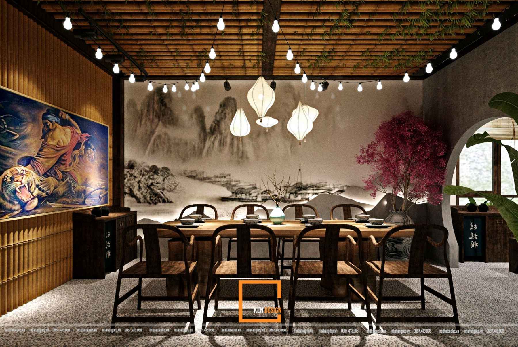 Thiết kế nhà hàng Hoa Sơn Quánth