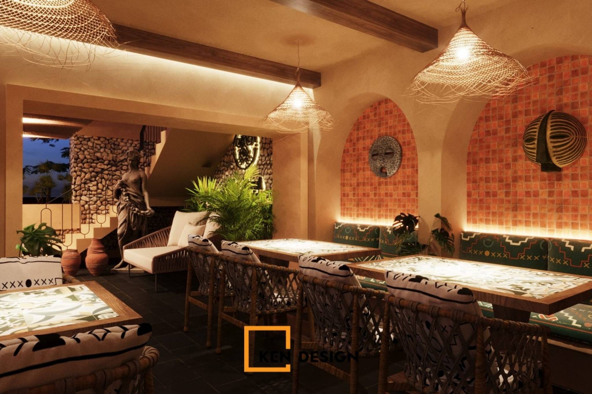 thiết kế mô hình nhà hàng bistro