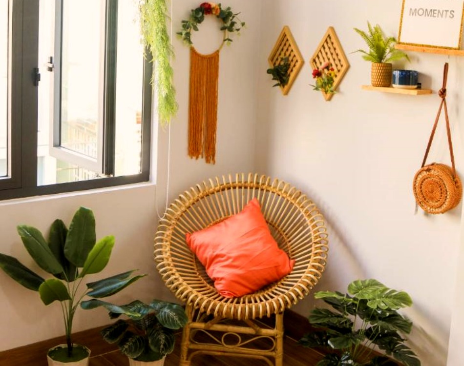 Phòng được decor bằng đồ thủ công