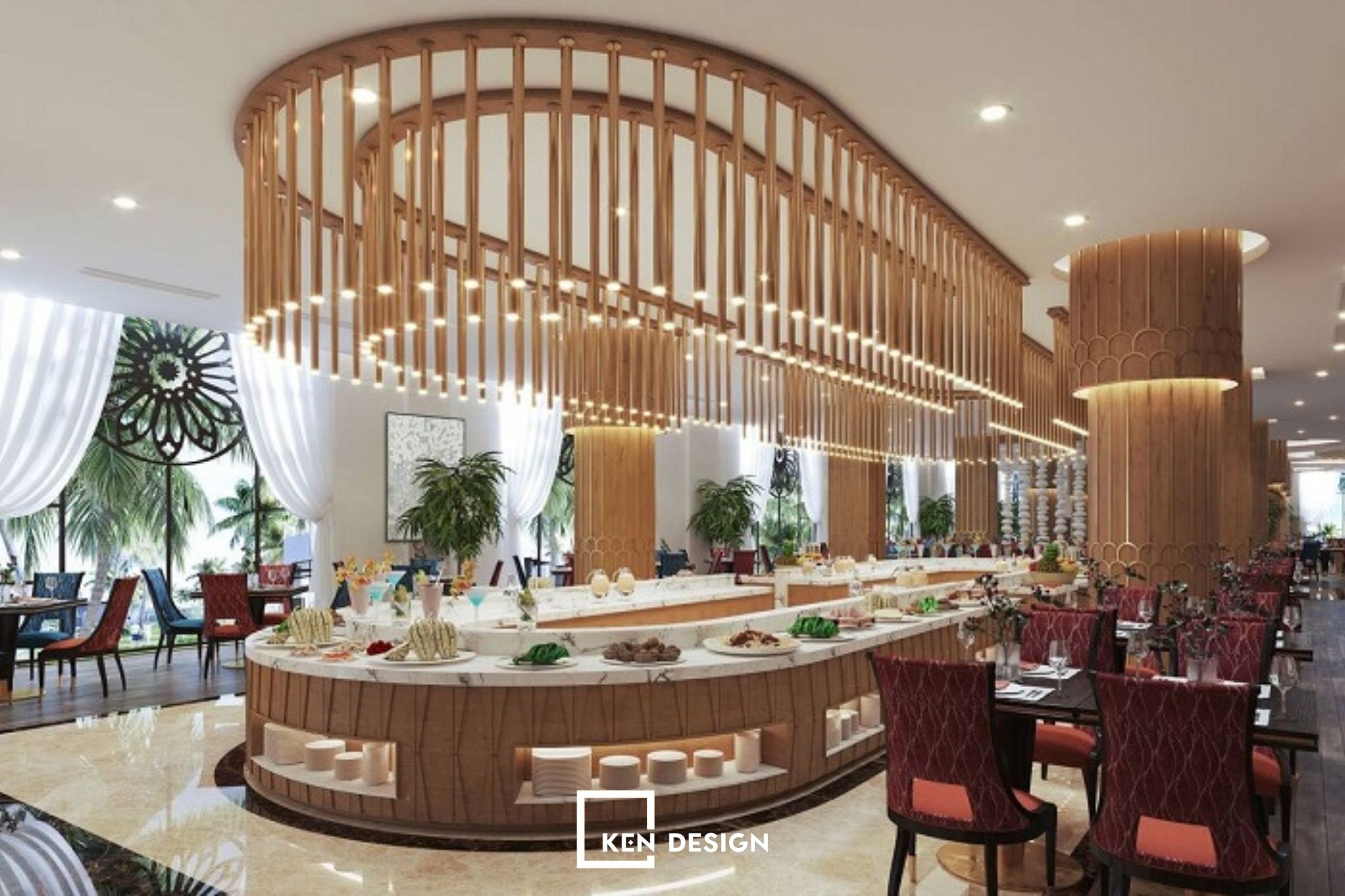 thiết kế nhà hàng buffet hải sản 