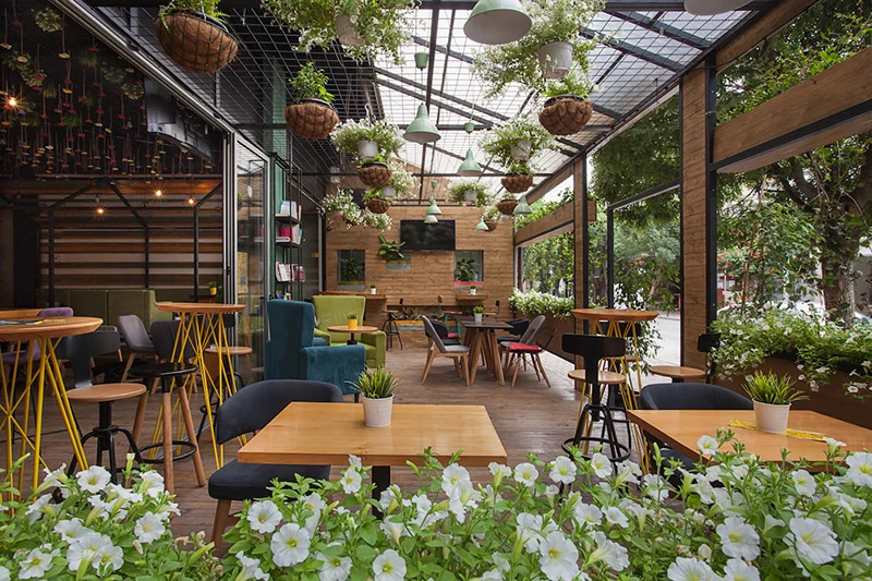 mẫu quán cafe khung thép phong cách Industrial
