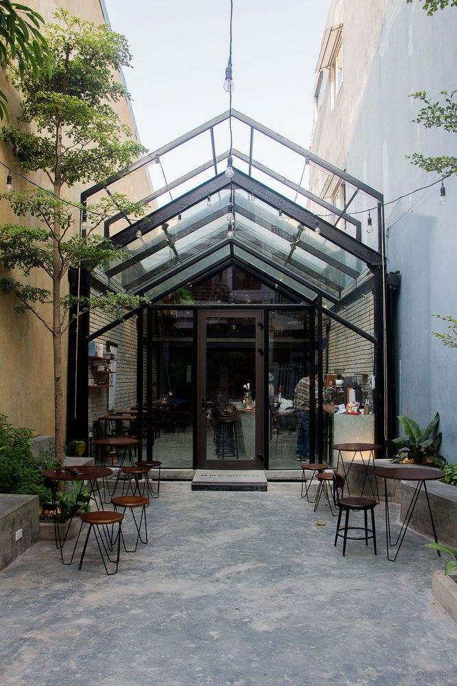 mẫu quán cafe khung thép phong cách Industrial
