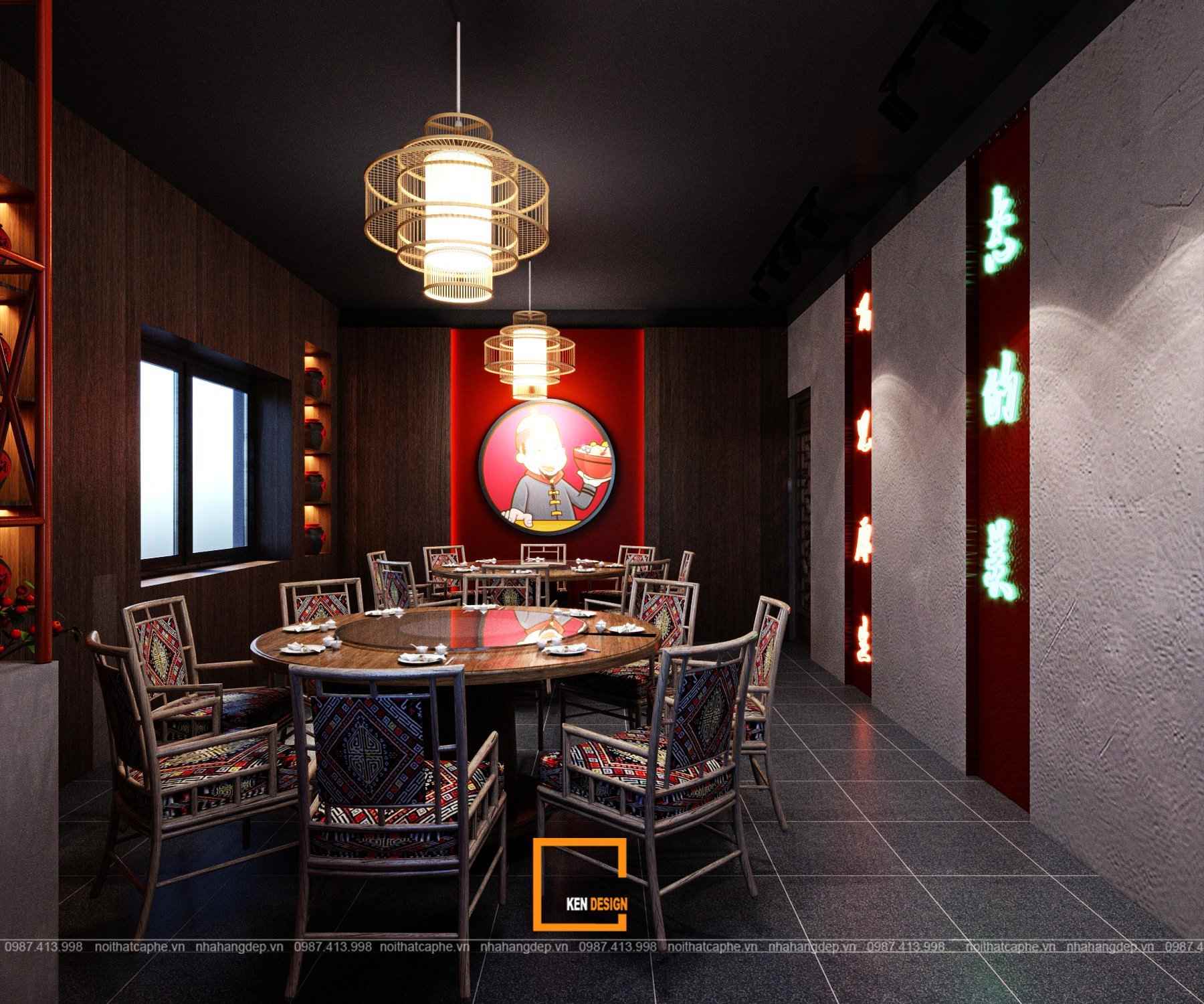 mẫu thiết kế nhà hàng Trung Hoa