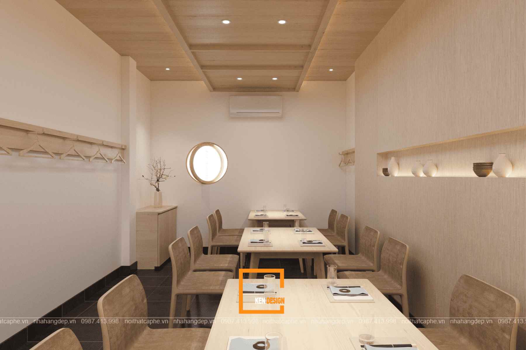 mẫu thiết kế nhà hàng Nhật Bản