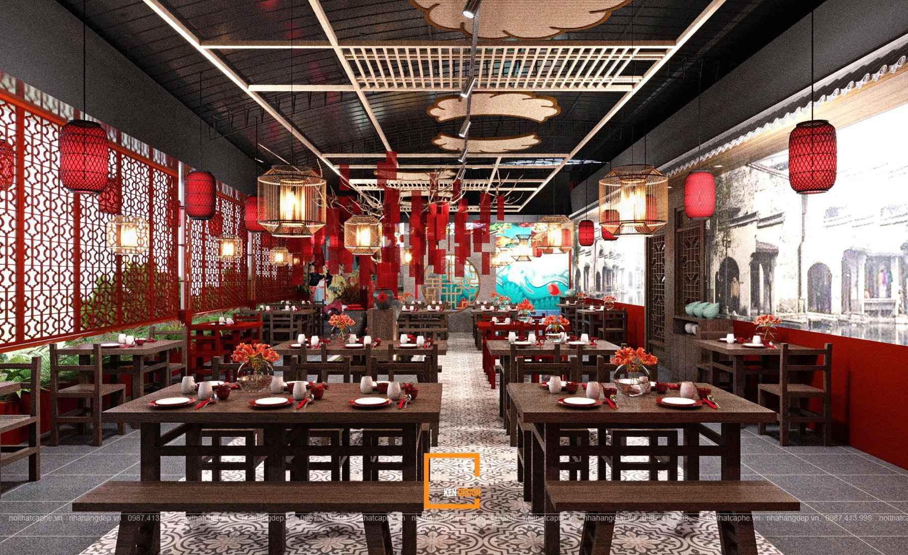 mẫu thiết kế nhà hàng Trung Hoa