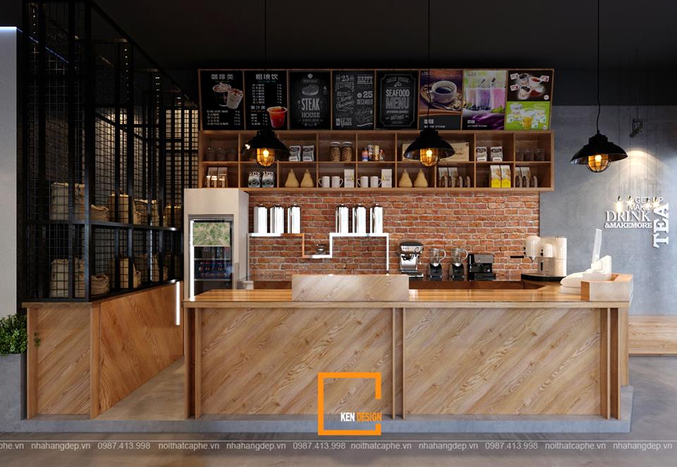 mẫu thiết kế quán cafe 2 mặt tiền a like coffee