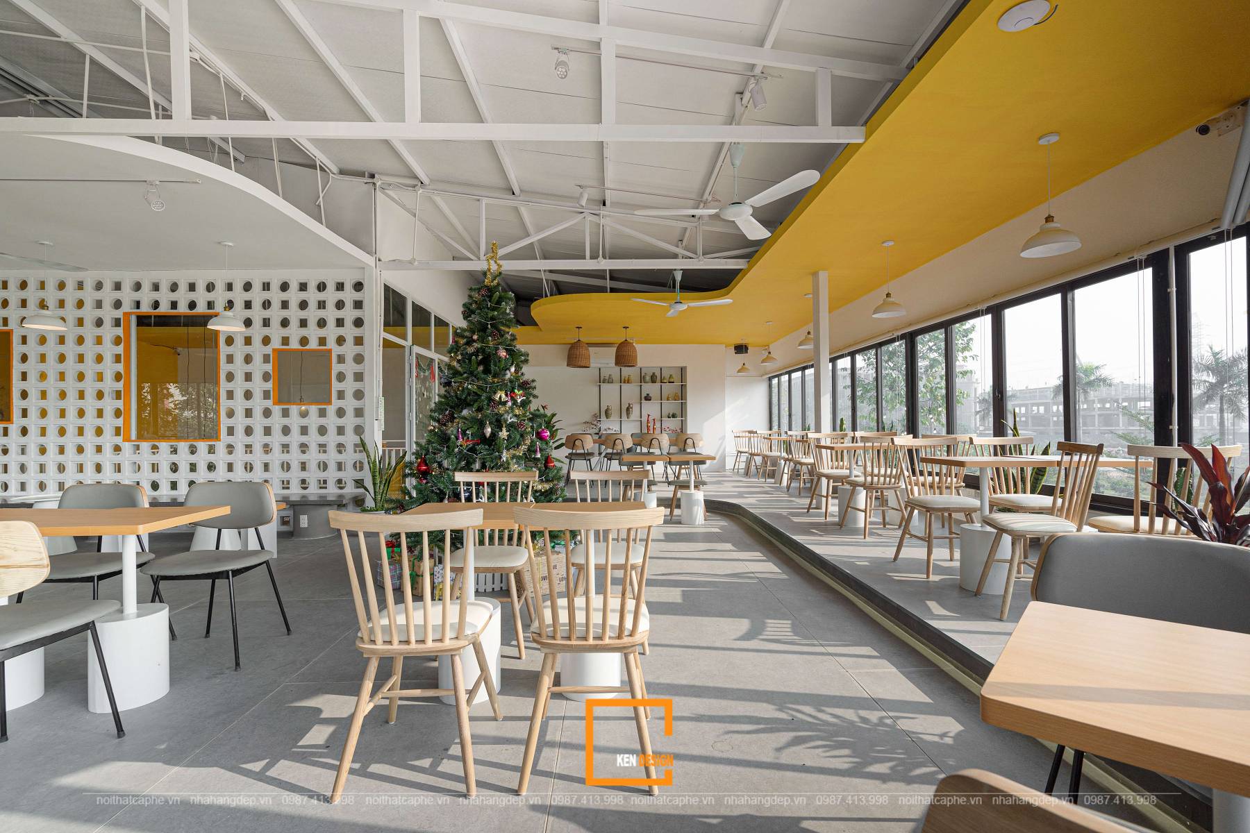 mẫu thiết kế quán cafe hiện đại tại Bắc Ninh