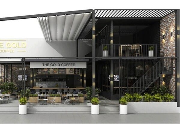 mẫu quán cafe khung thép phong cách Industrial