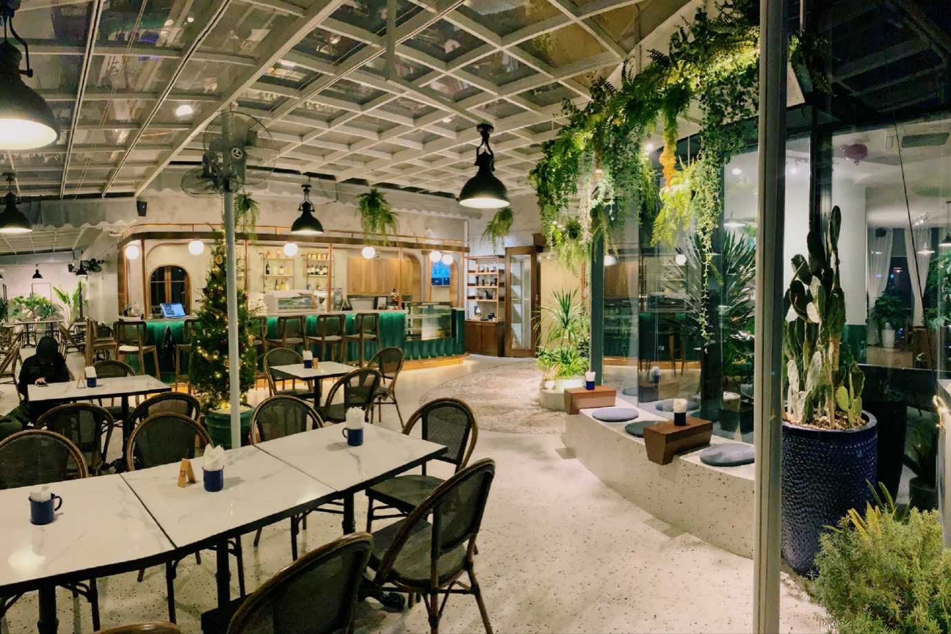mẫu thiết kế quán cafe tropical