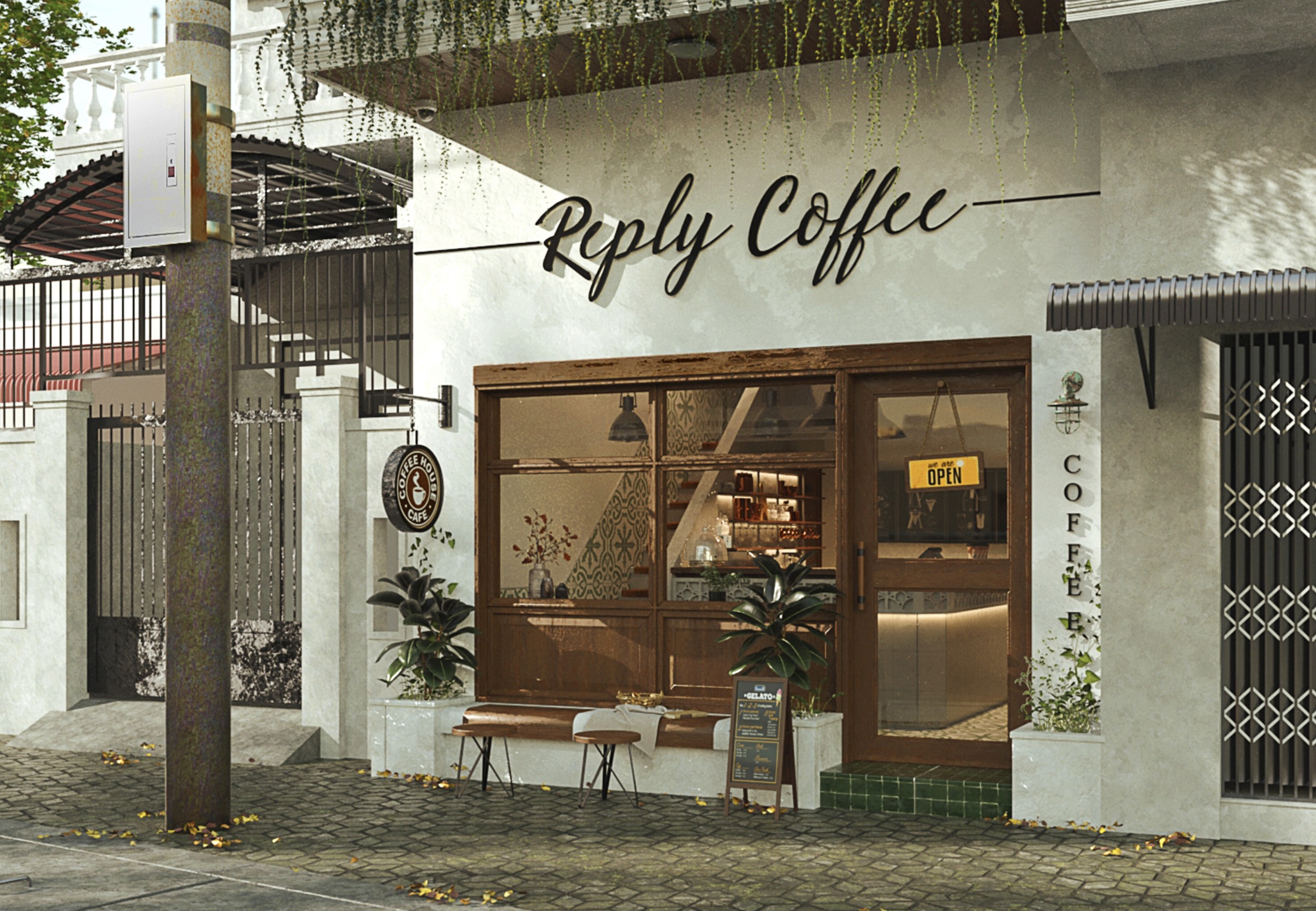 mô hình quán cafe nhỏ đẹp