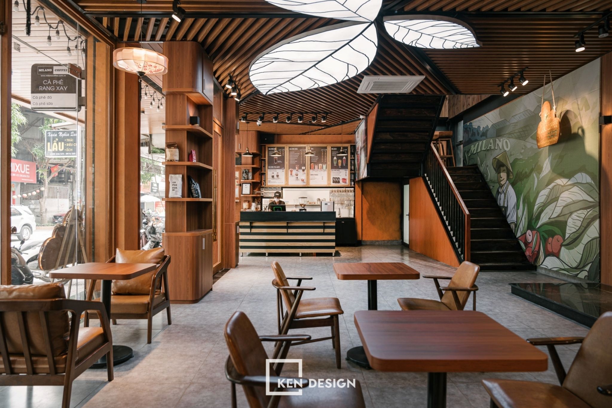 thiết kế công năng trong quán cafe