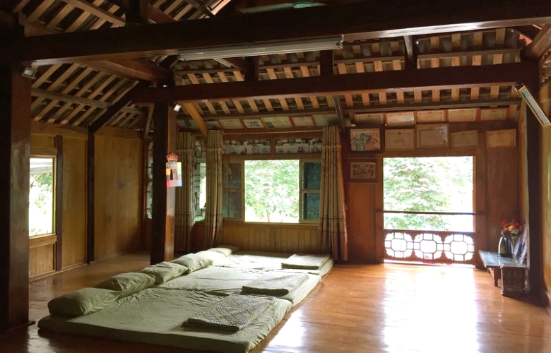 Không gian nhà sàn tại Mai Châu Sky Resort