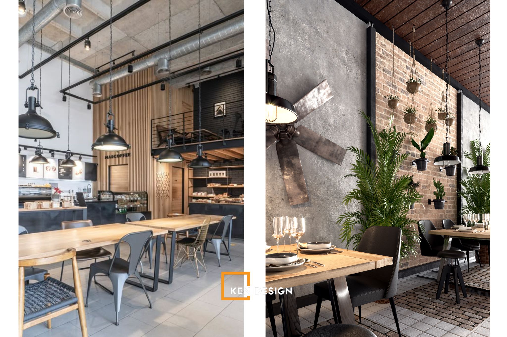 Phong cách Industrial cho quán cafe diện tích nhỏ