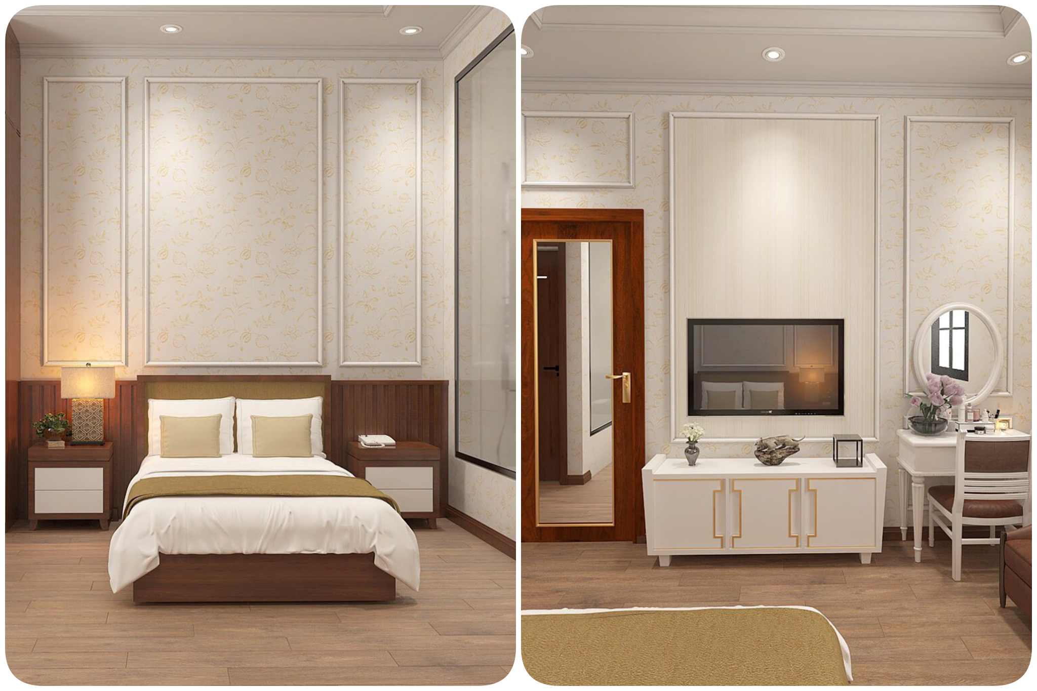 Phòng deluxe giường đôi sang trọng tại khách sạn