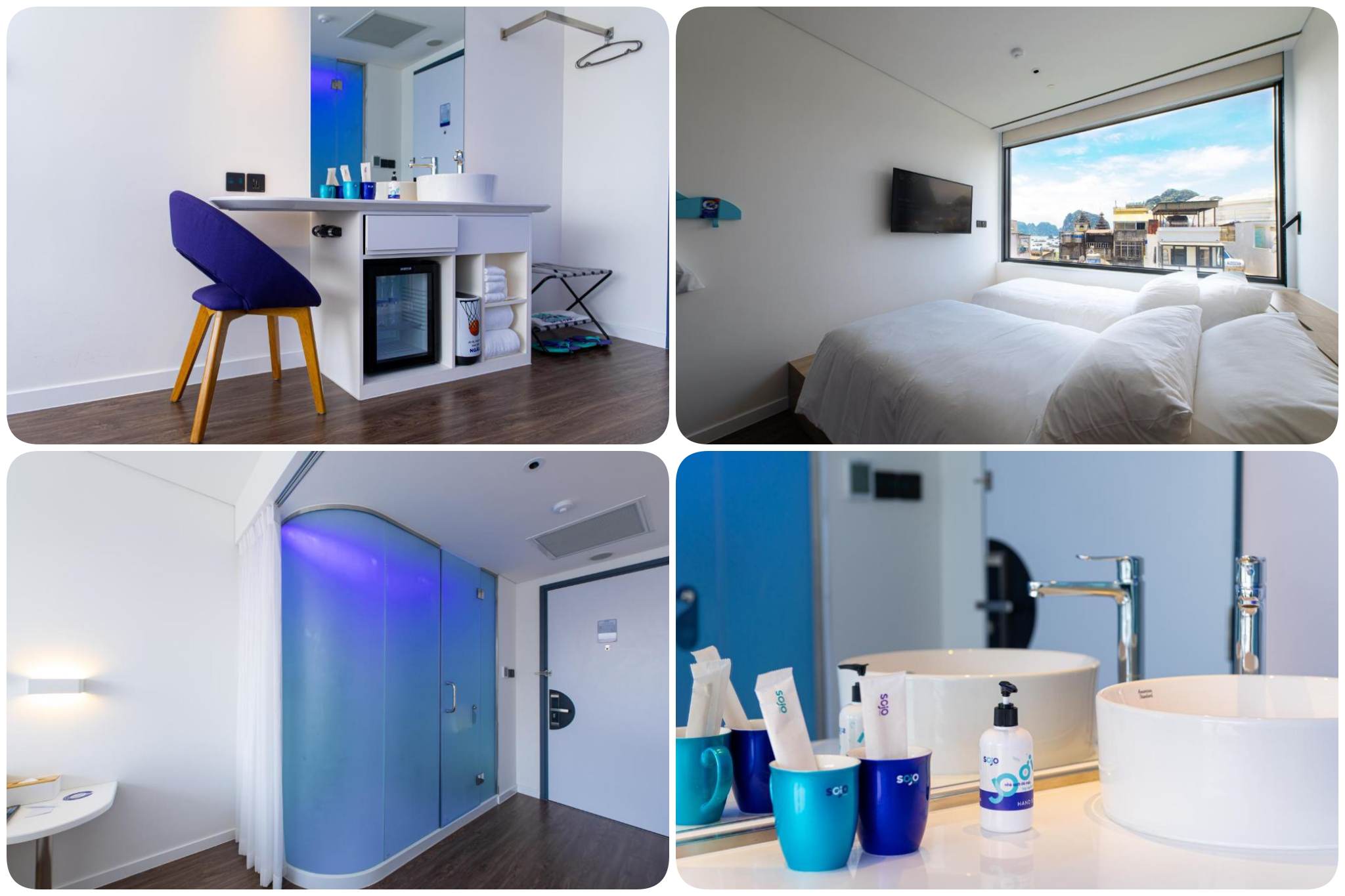 Phòng deluxe với hai giường đơn tại Sojo Ha Long Hotel 