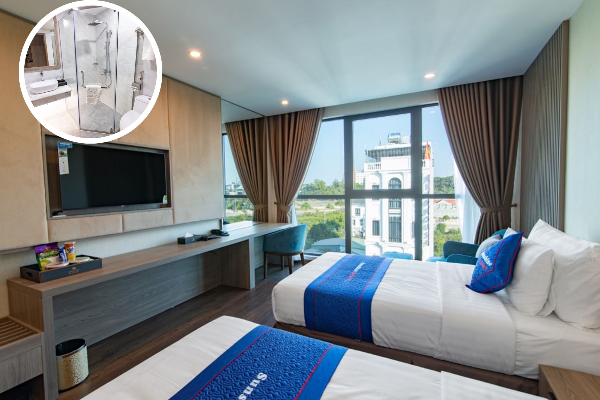 Vẫn là hạng phòng Deluxe nhưng với 2 giường đơn của Sunshine Móng Cái