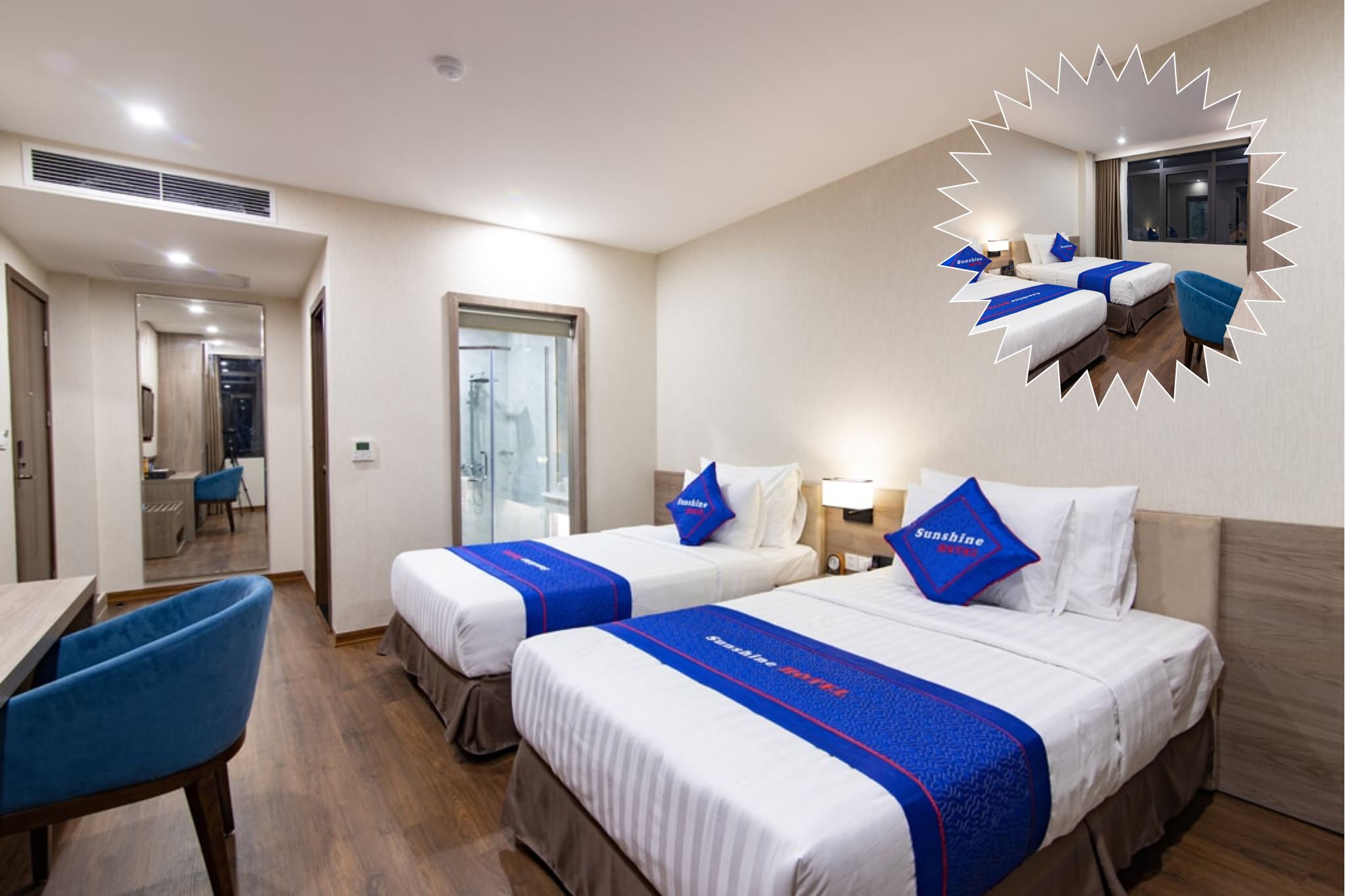 Đây là hạng phòng Superior với 2 giường đơn của Sunshine Hotel Móng Cái