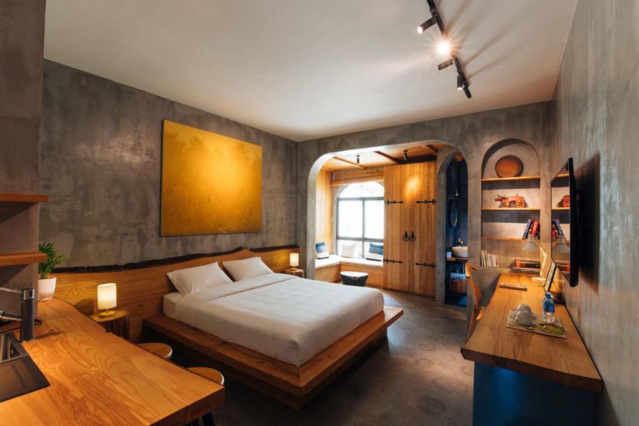 phòng giường đôi có sân hiên của Tonkin House Hà Nội