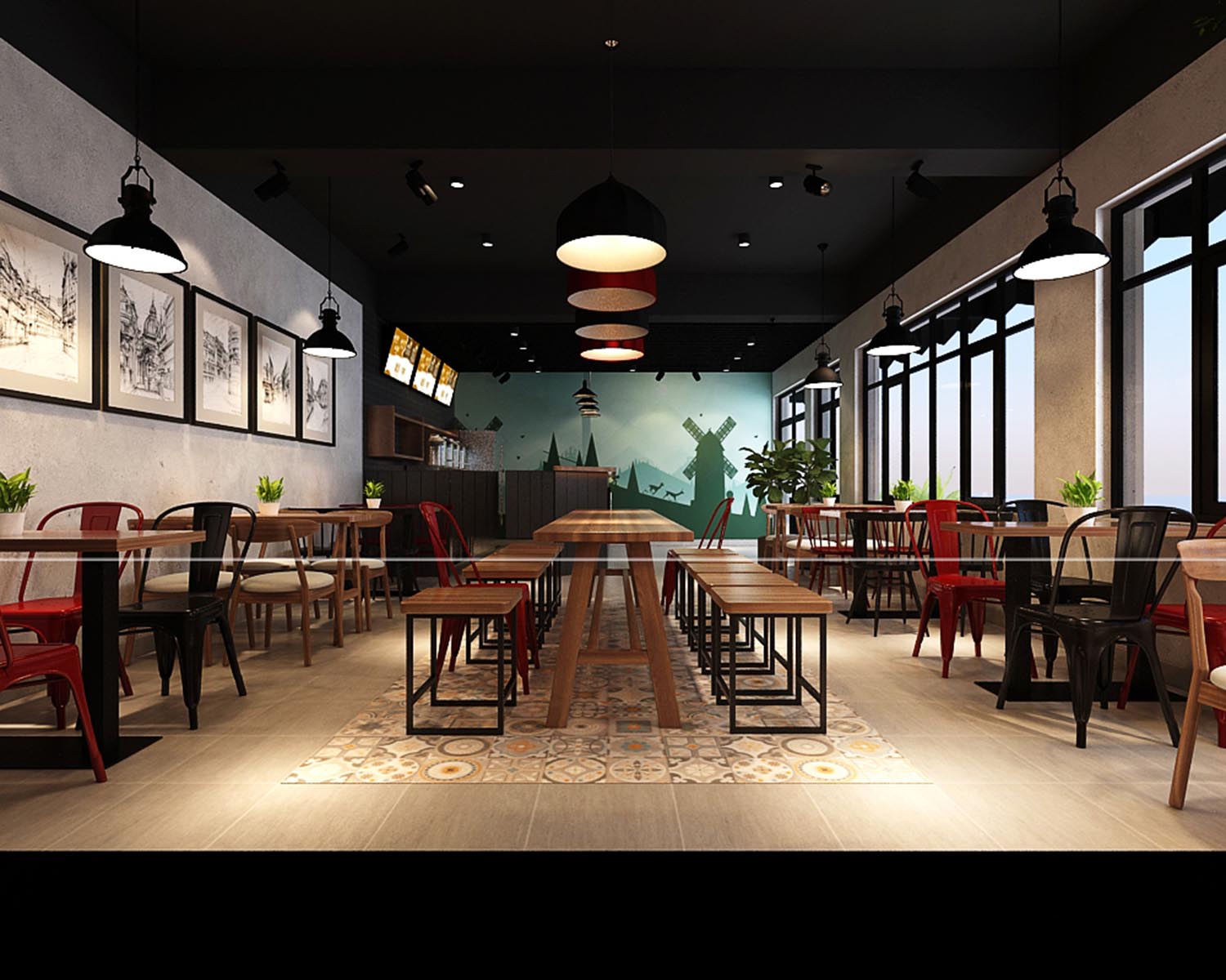 thiết kế quán trà sữa